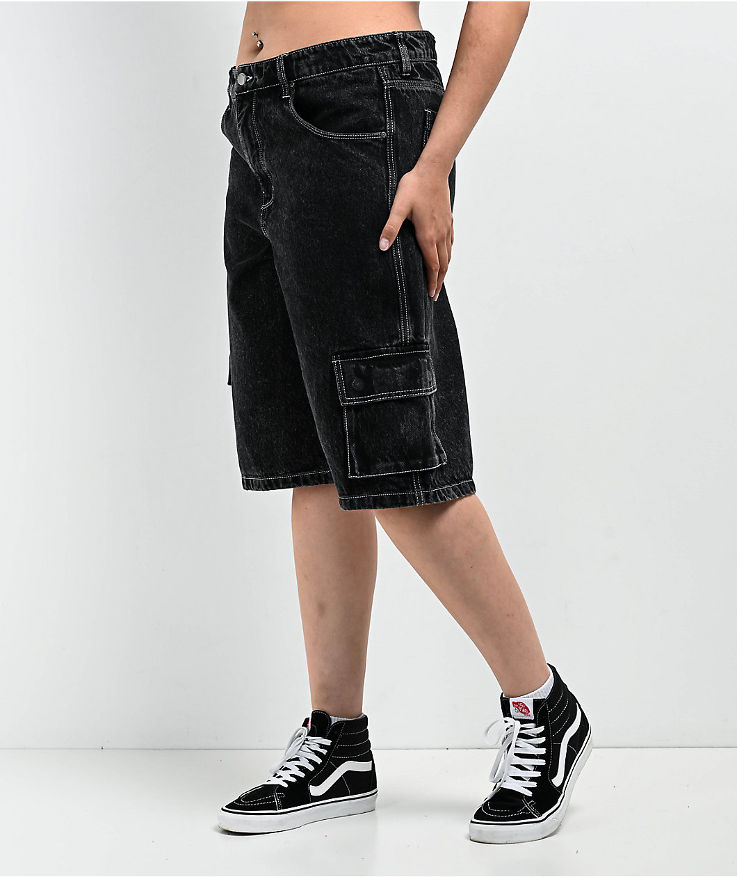 Empyre Sydney Bold Black Wash Cargo Shorts