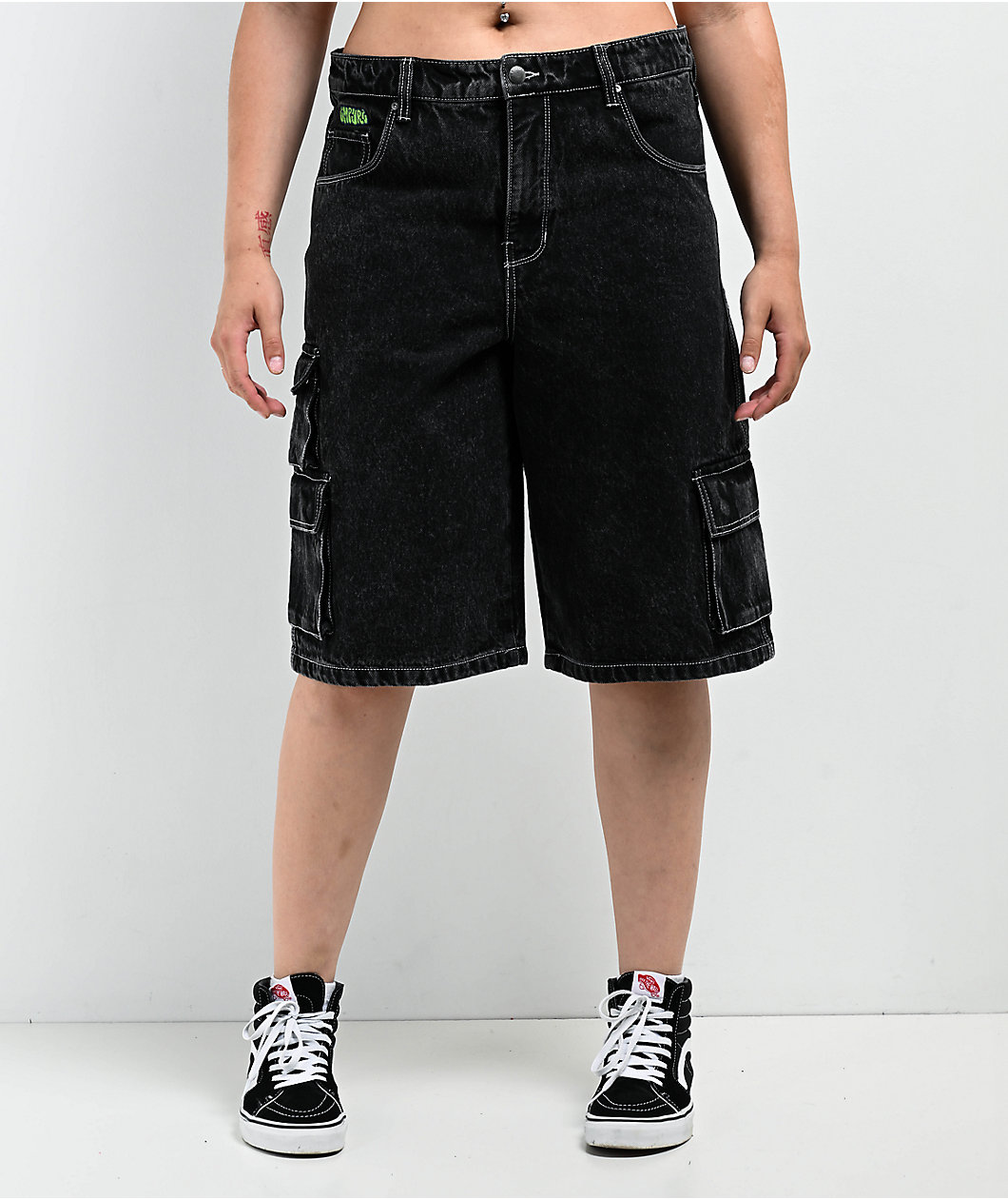 Empyre Sydney Bold Black Wash Cargo Shorts