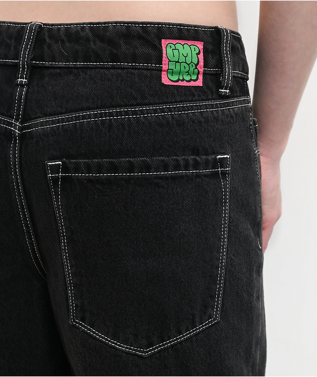 Empyre Sydney Marble Black Wash Loose Fit Denim Shorts