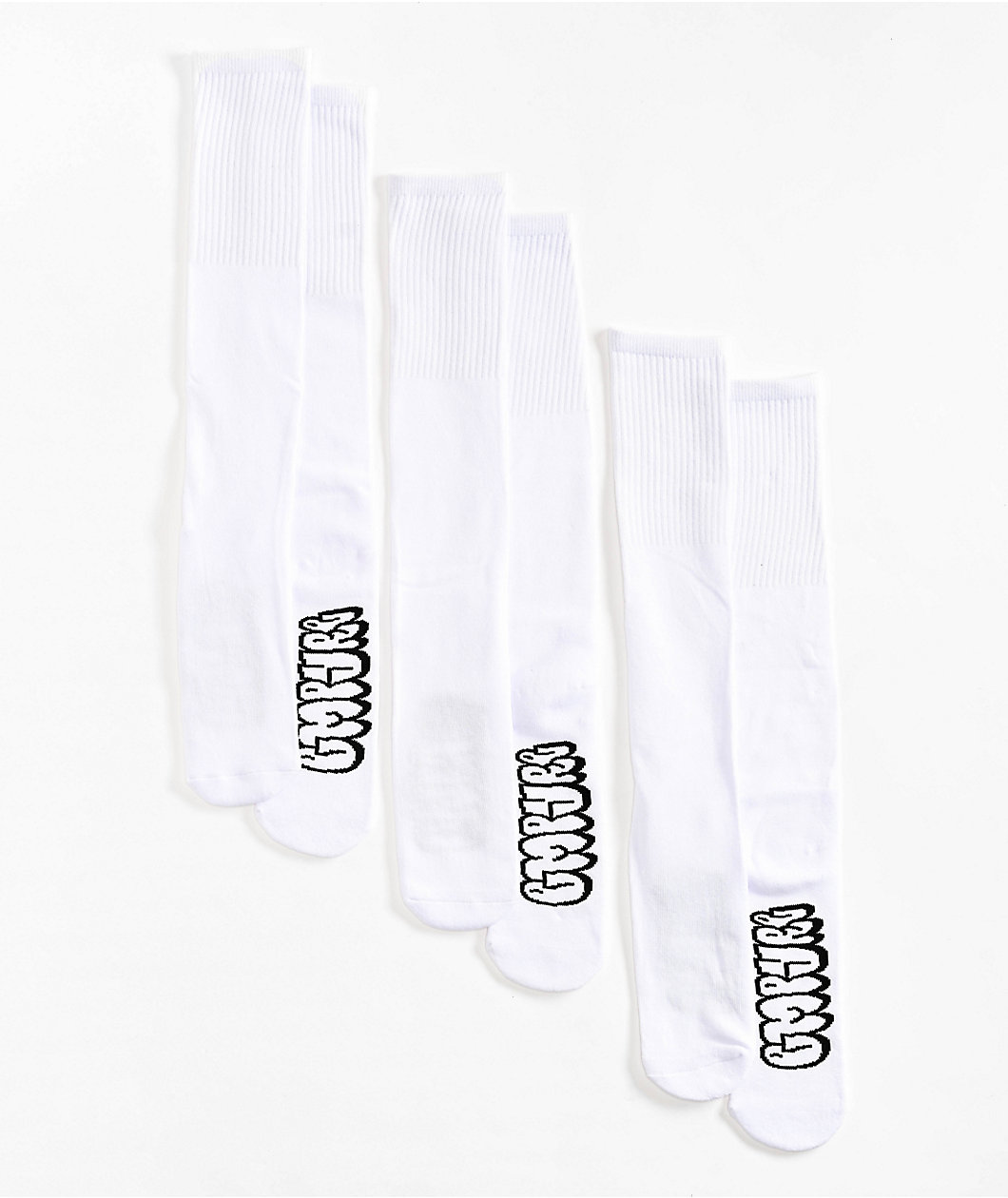 Empyre Tall 3 Pack White Crew Socks