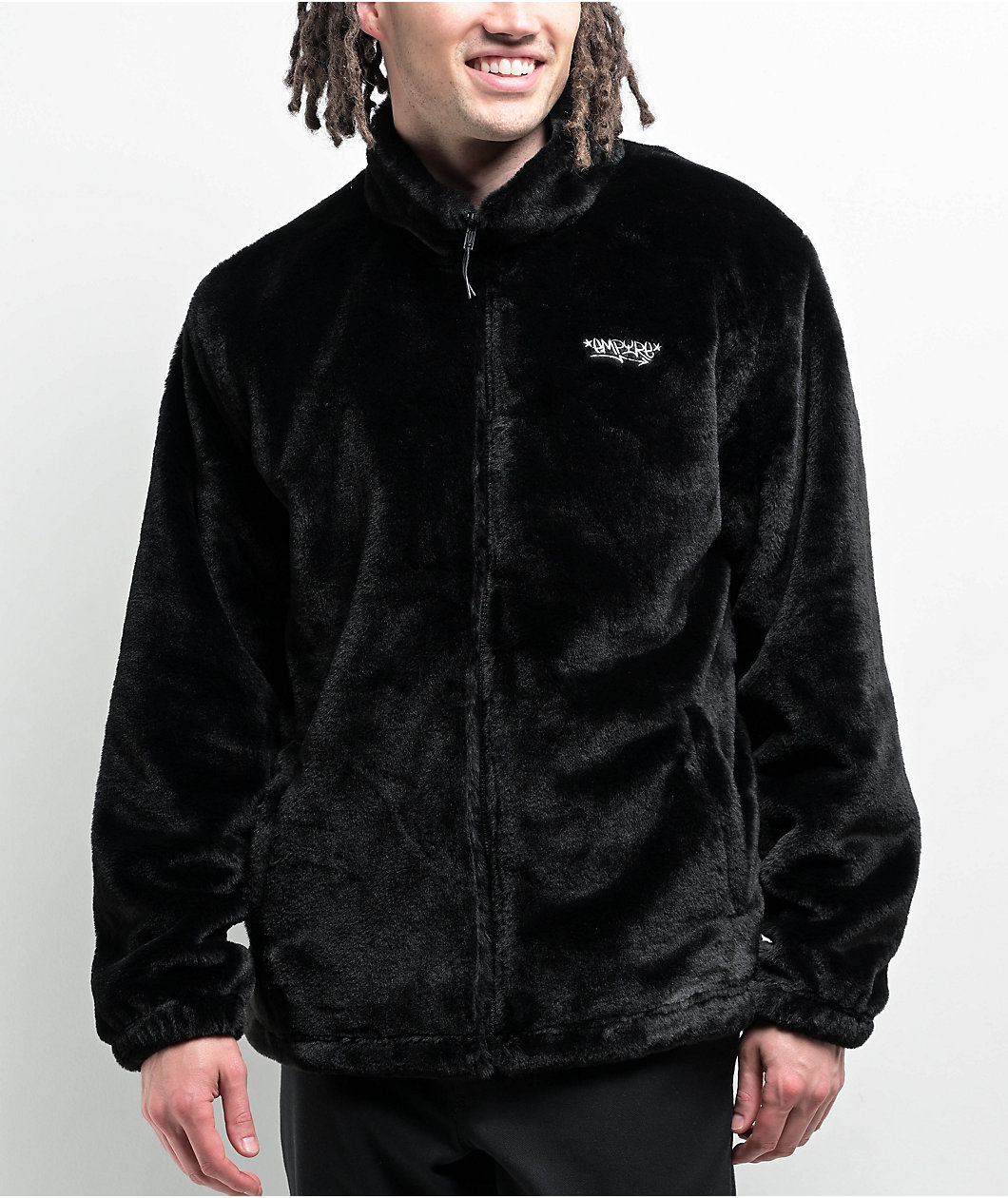 Empyre Talon Black Faux Fur Zip Jacket