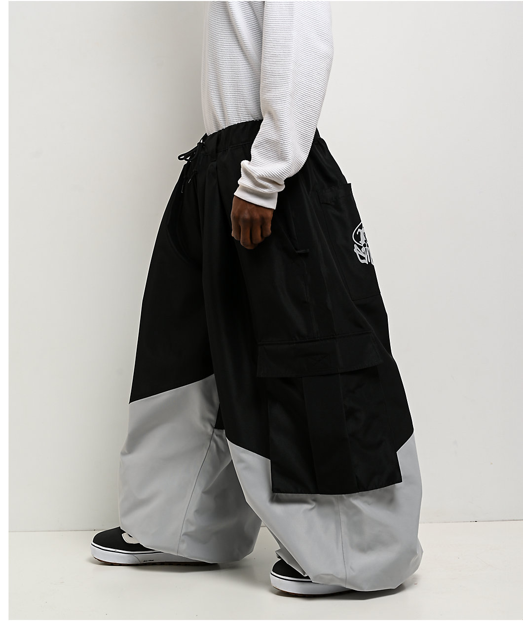 Empyre Tamarak Black & Grey 10K Ultra Baggy Snowboard Pants