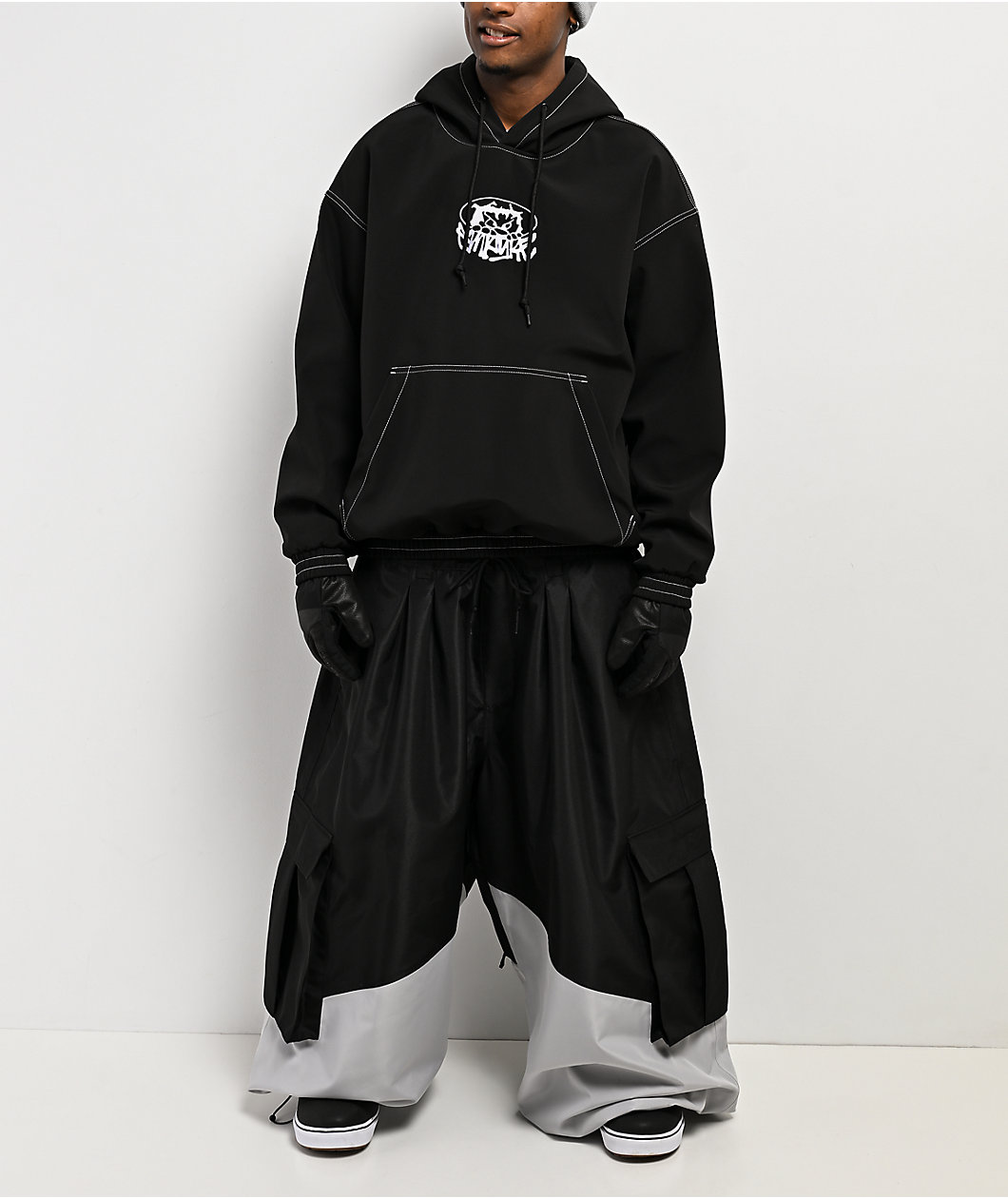 Empyre Tamarak Black & Grey 10K Ultra Baggy Snowboard Pants