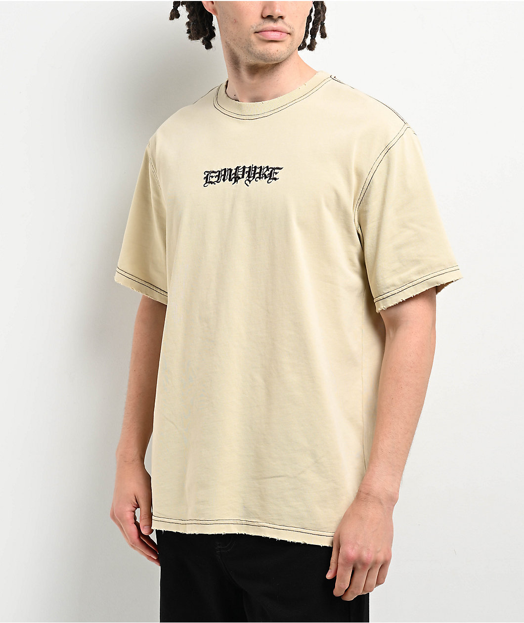 Empyre Throne Embroidered Knit Cream T-Shirt 