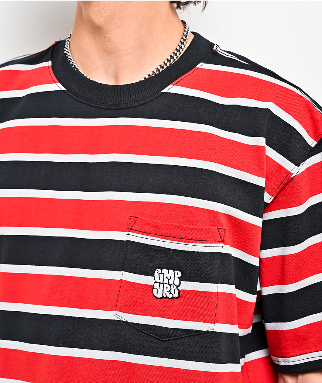 Empyre Tiger Red & Black Stripe Pocket T-Shirt