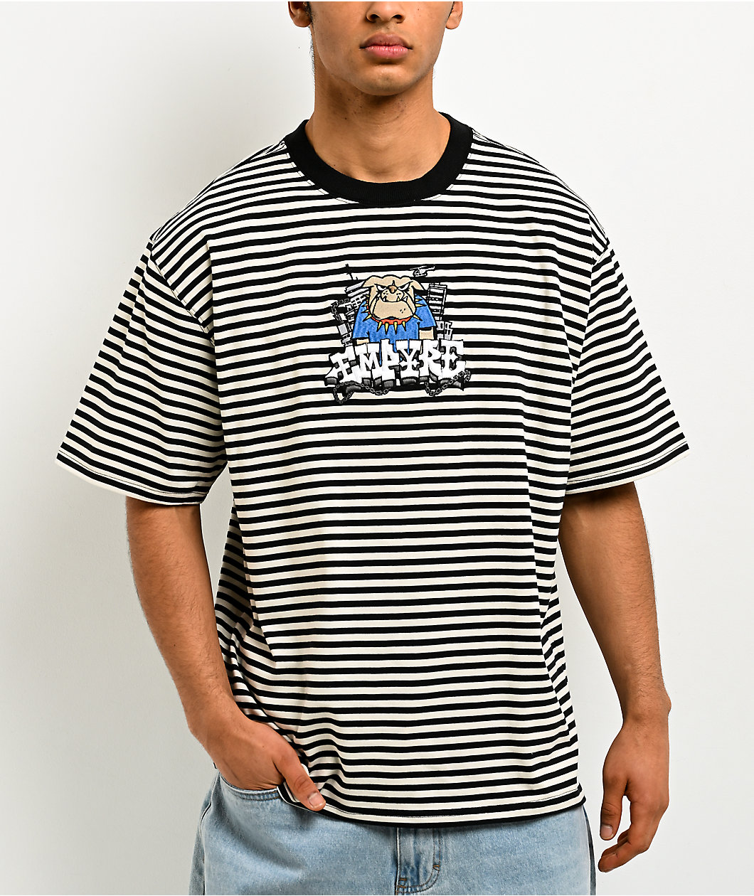 Empyre Tiny Tim Stripe Black & White T-Shirt