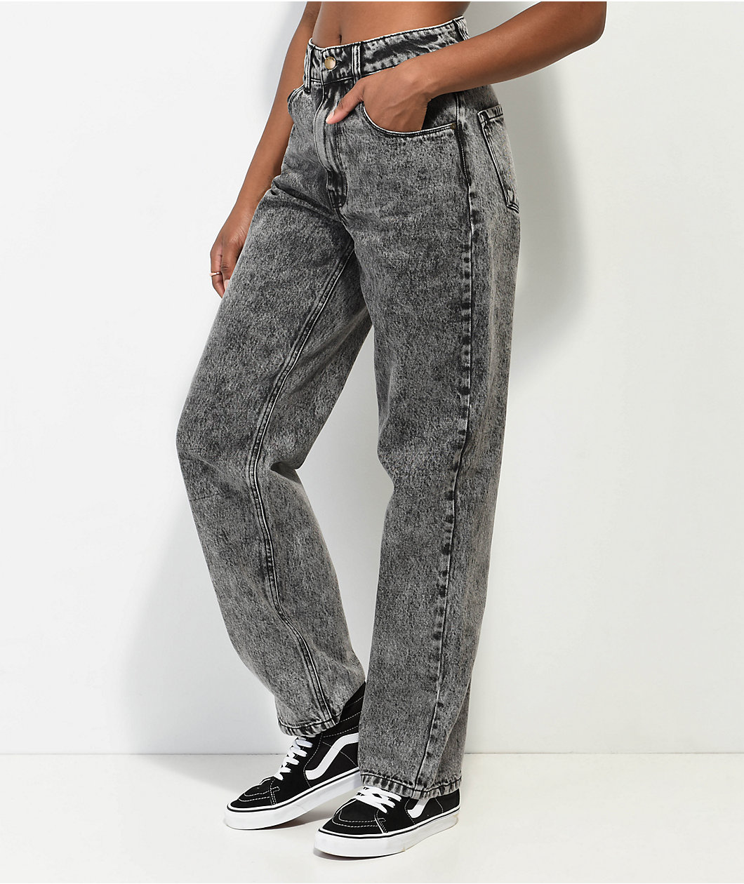 Empyre Tori Black Acid Wash Skate Jeans