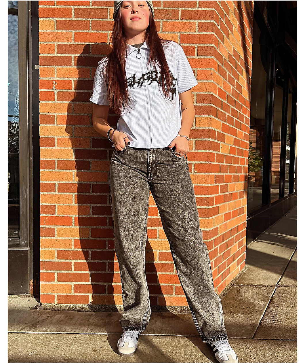 Empyre Tori Black Acid Wash Skate Jeans