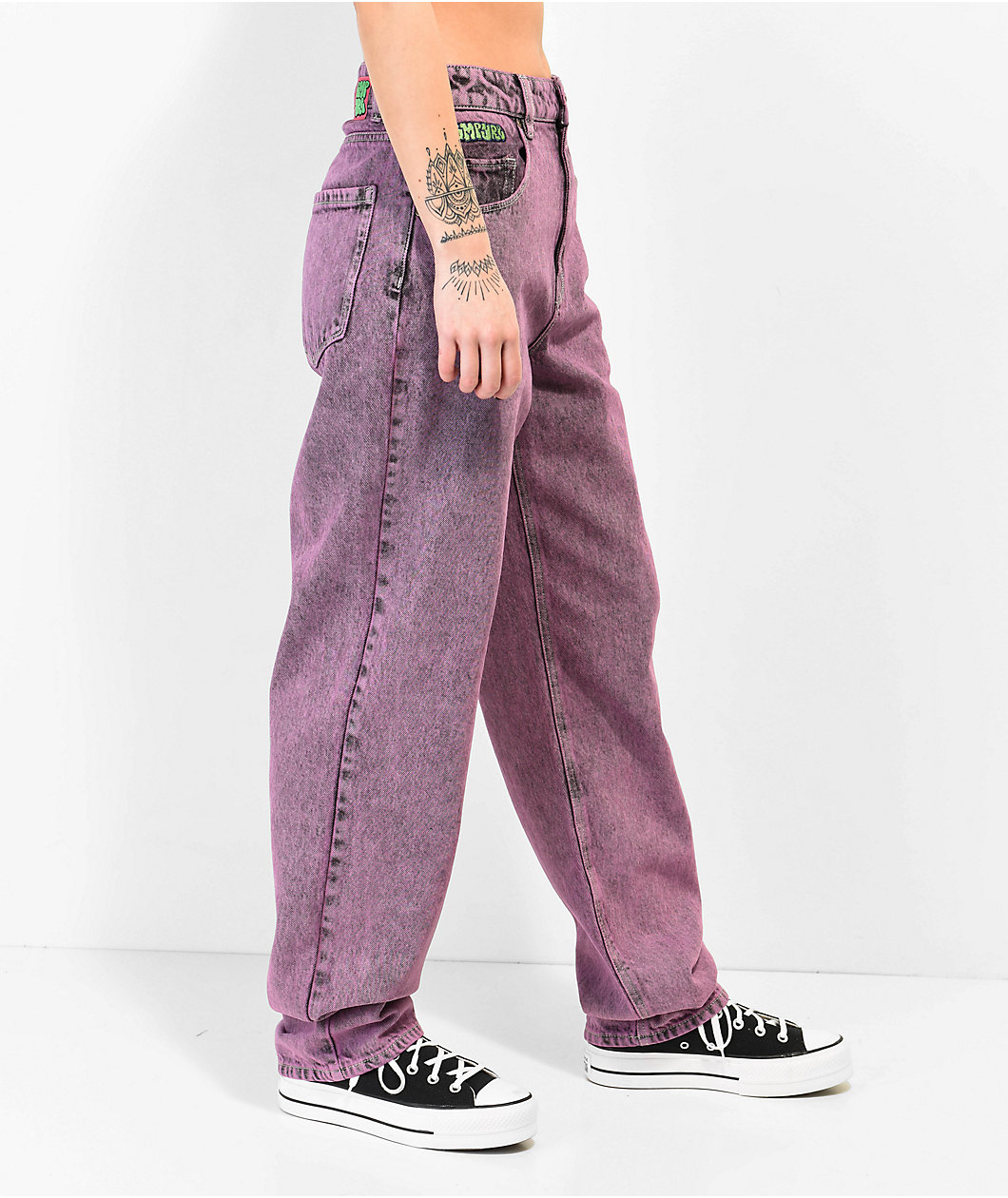 Empyre Tori Fuscia Acid Wash Skate Jeans