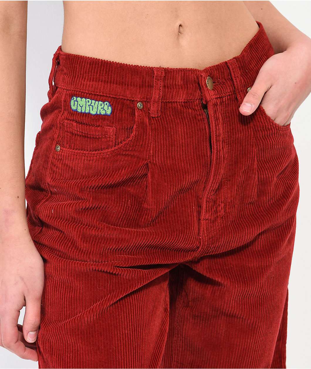 Empyre Tori Pleated Wine Corduroy Skate Pants