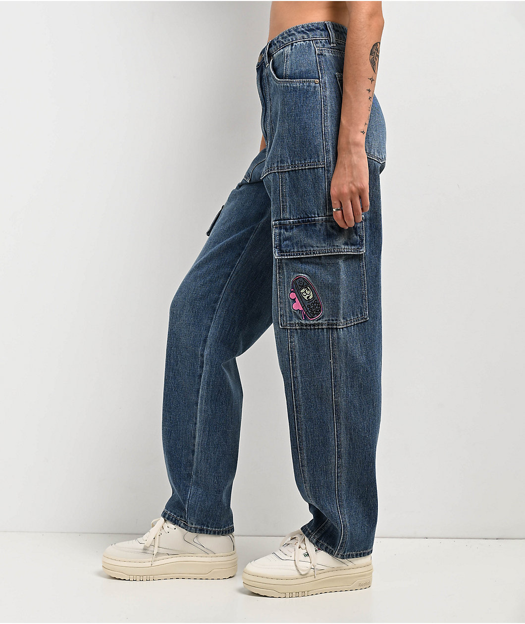 Empyre Tori Porkchop Pocket Blue Cargo Skate Jeans