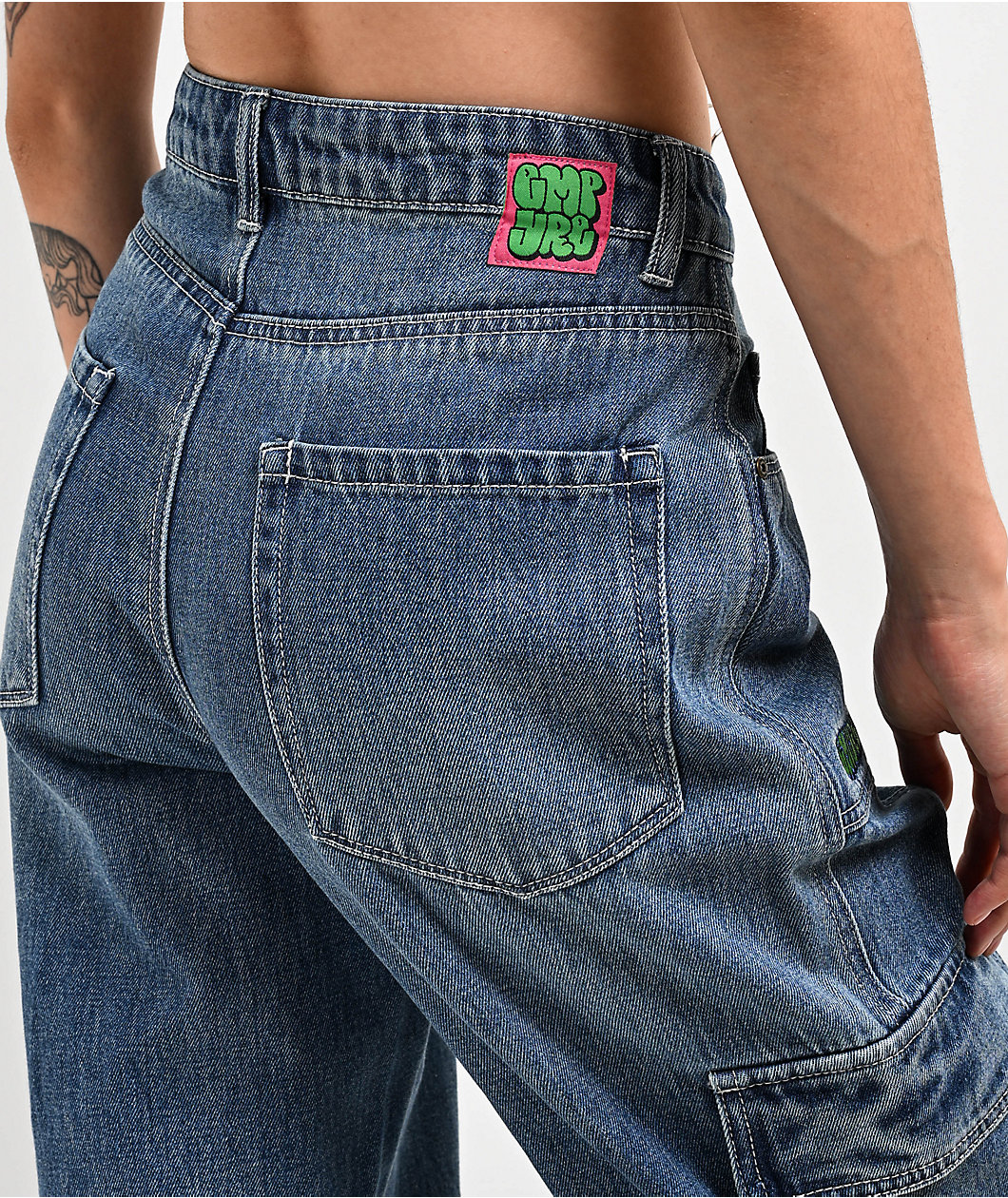 Empyre Tori Porkchop Pocket Blue Cargo Skate Jeans