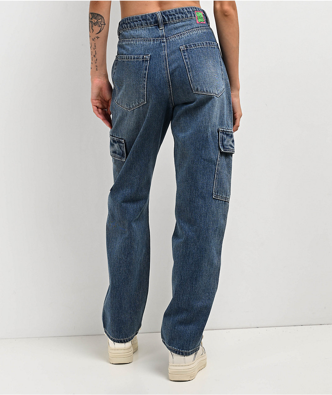 Empyre Tori Porkchop Pocket Blue Cargo Skate Jeans