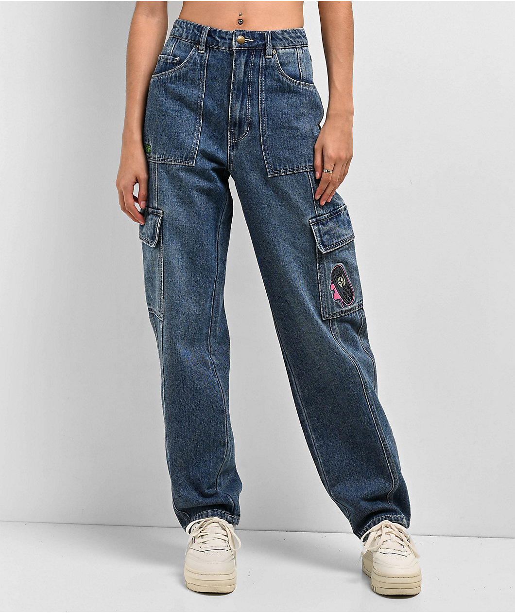 Empyre Tori Porkchop Pocket Blue Cargo Skate Jeans