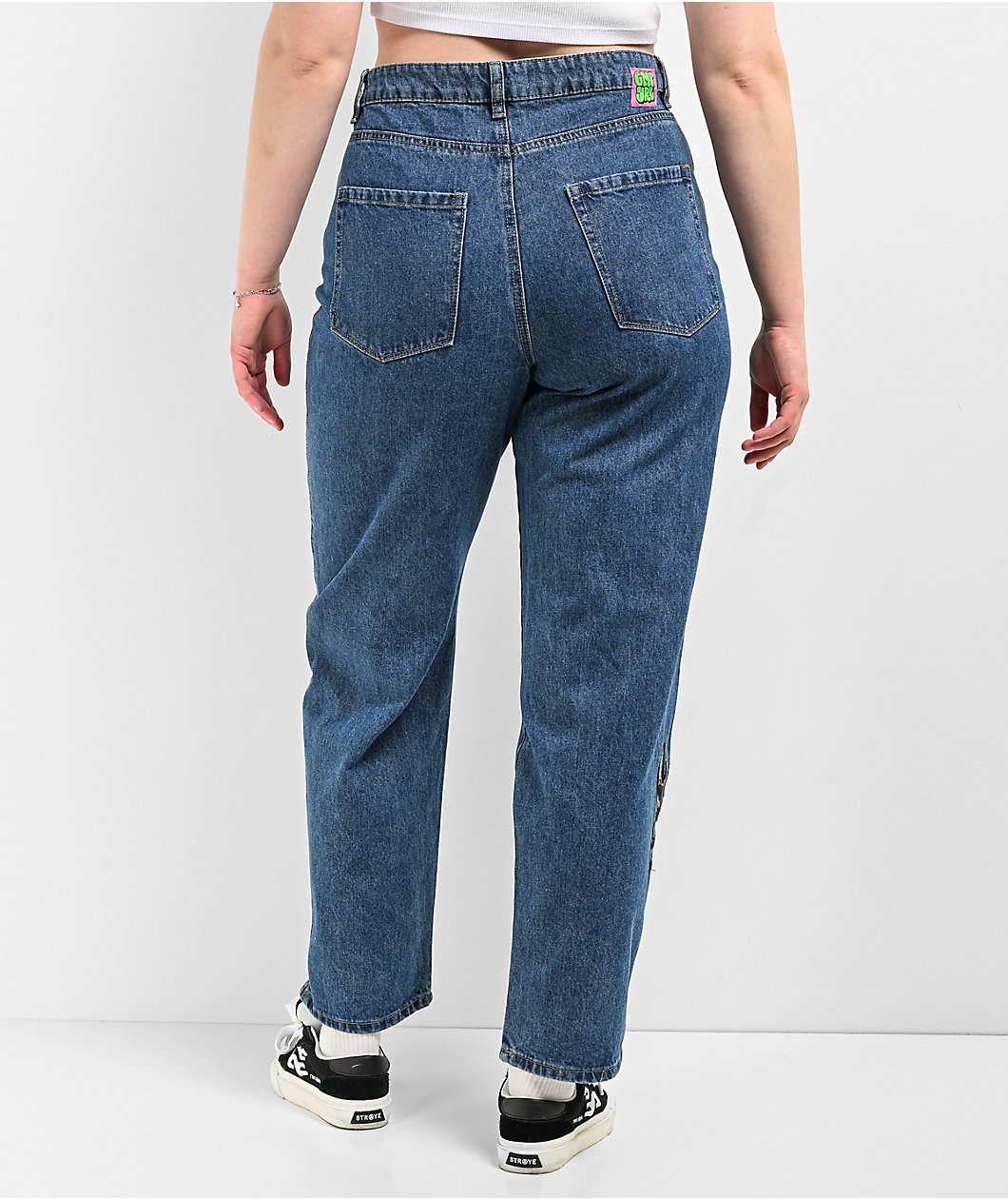 Empyre Tori Scorpion Embroidery Blue Skate Jeans