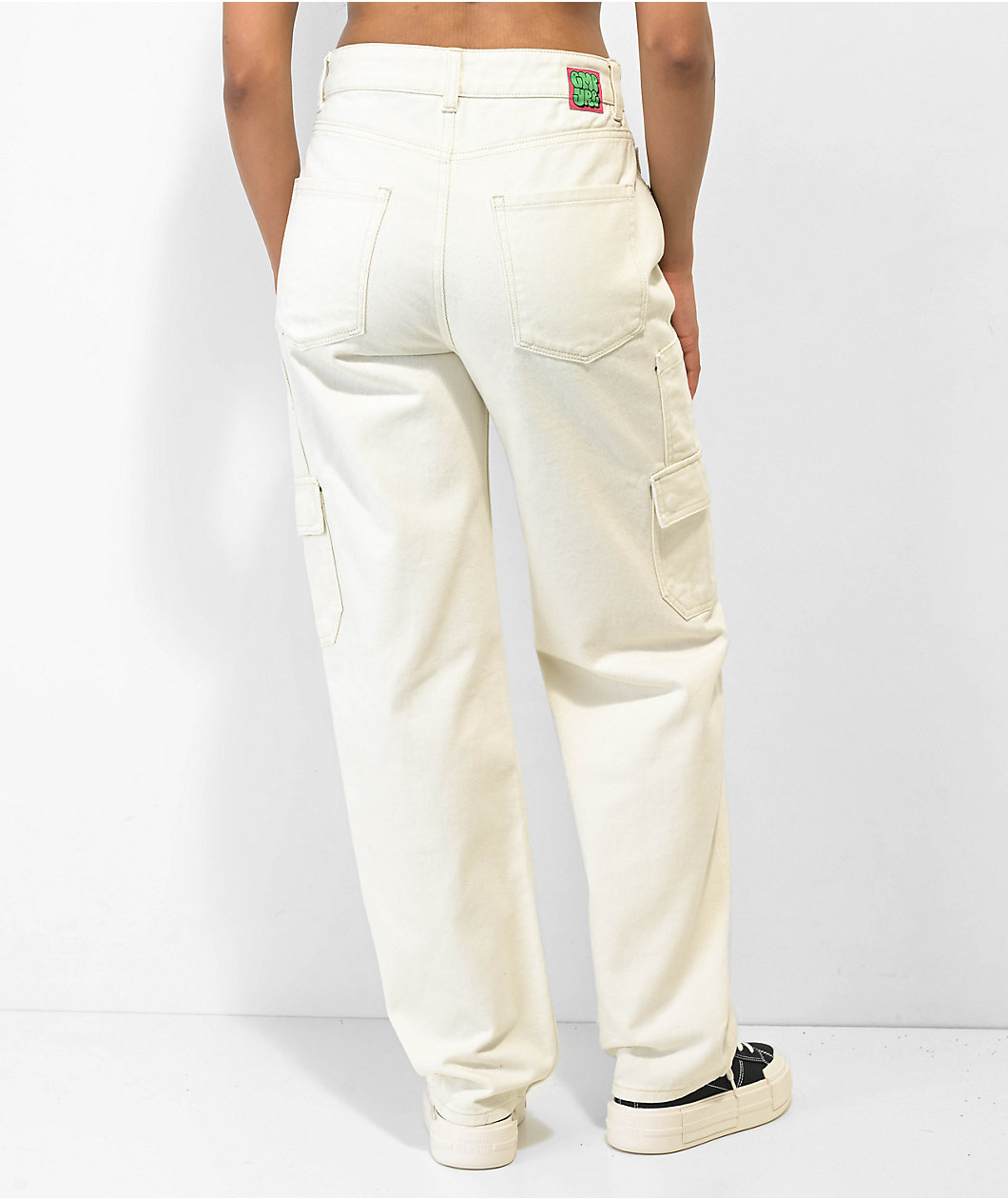 Empyre Tori White Cargo Skate Jeans