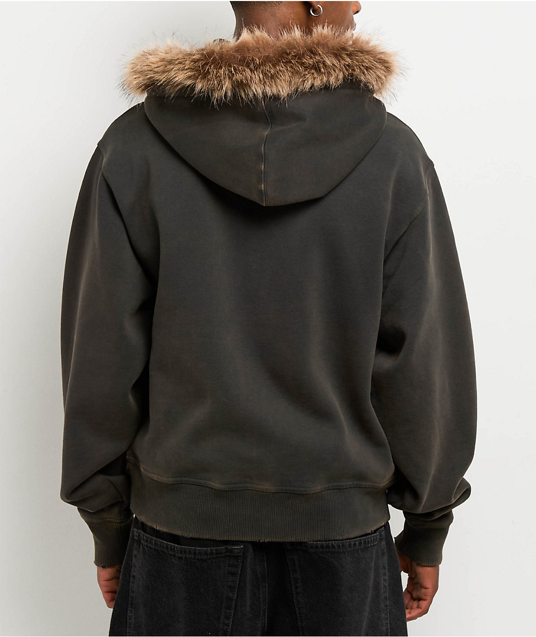 Empyre Transplant Faux Fur Black Zip Hoodie