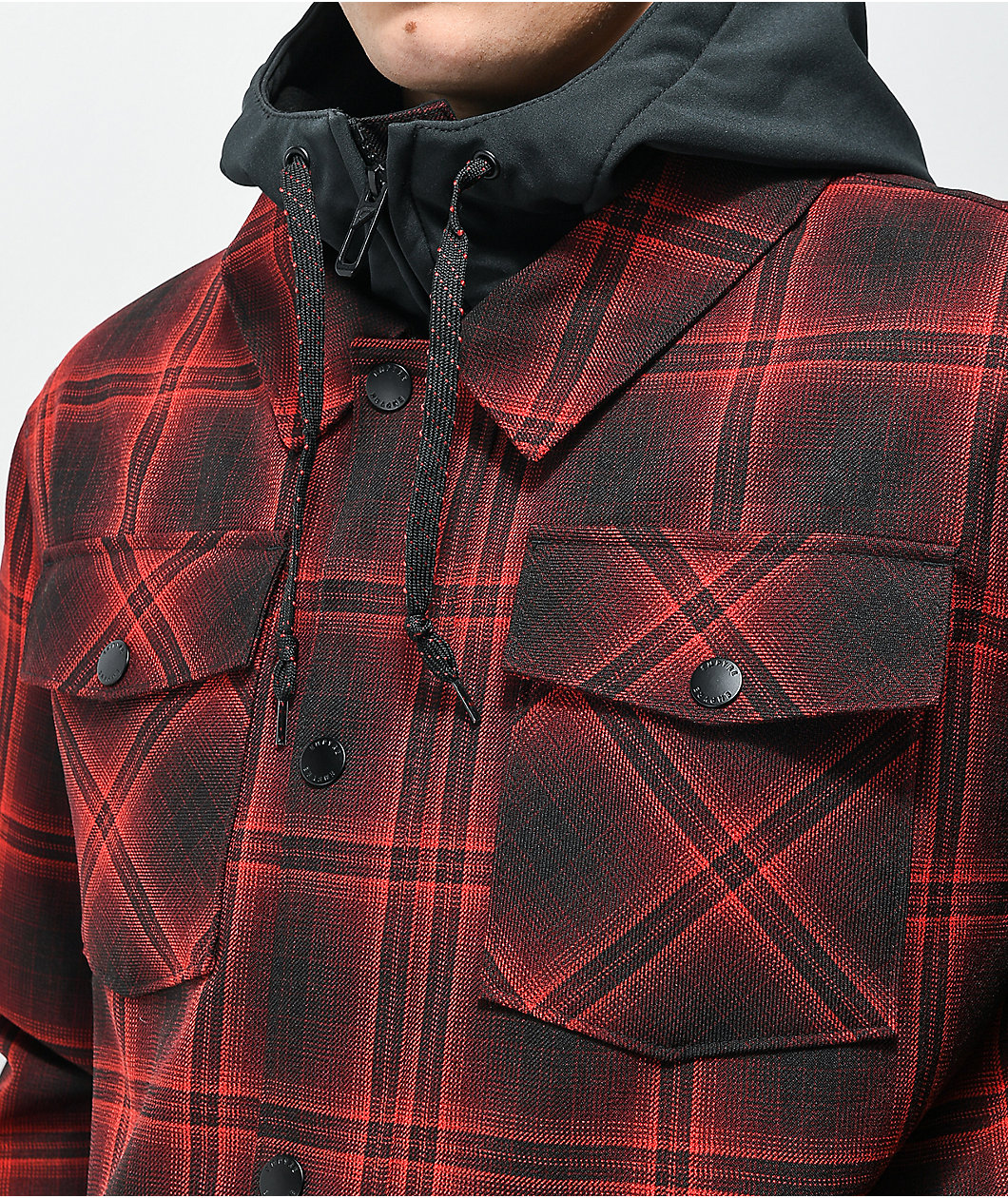 Empyre Traversed Red & Black Plaid 10K Snowboard Jacket