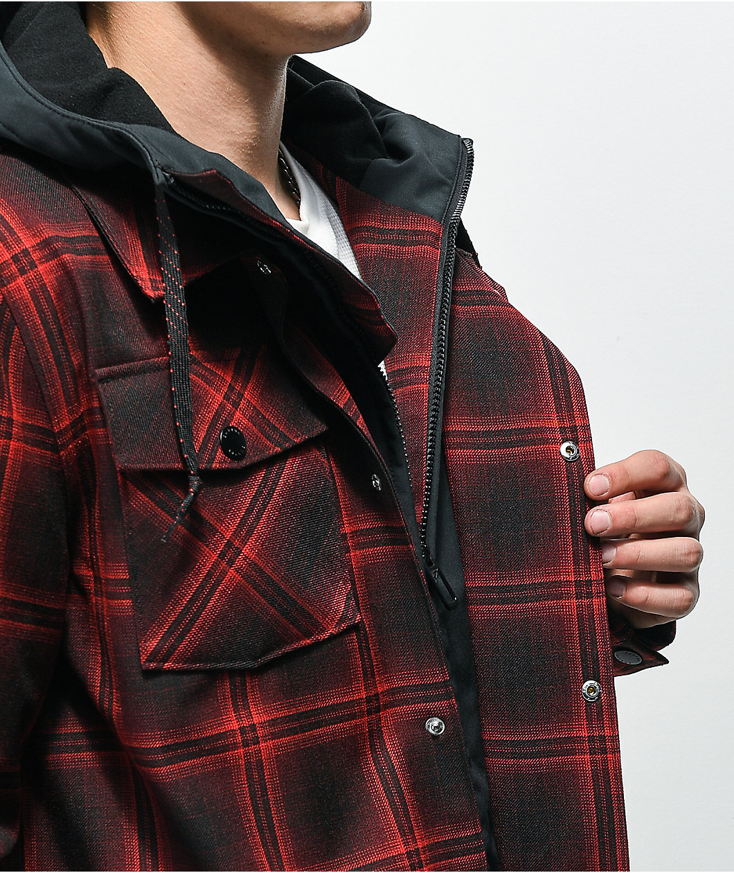 Empyre Traversed Red & Black Plaid 10K Snowboard Jacket