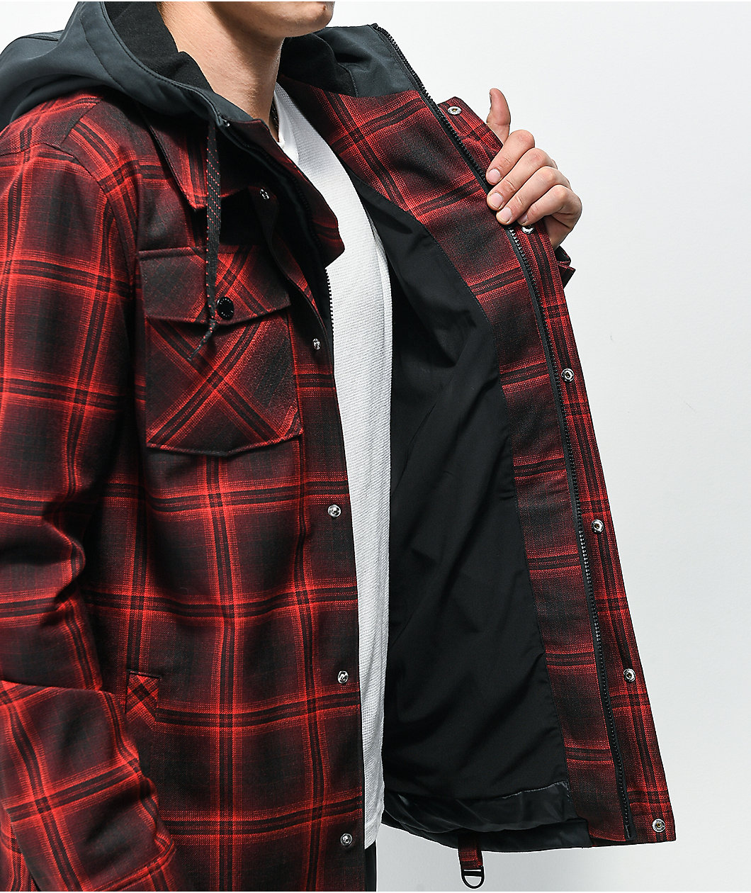 Empyre Traversed Red & Black Plaid 10K Snowboard Jacket