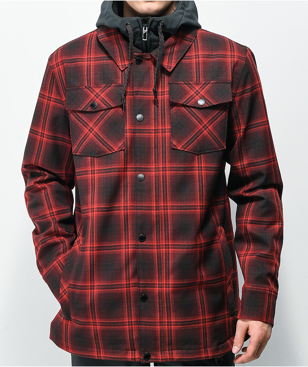 Empyre Traversed Red & Black Plaid 10K Snowboard Jacket