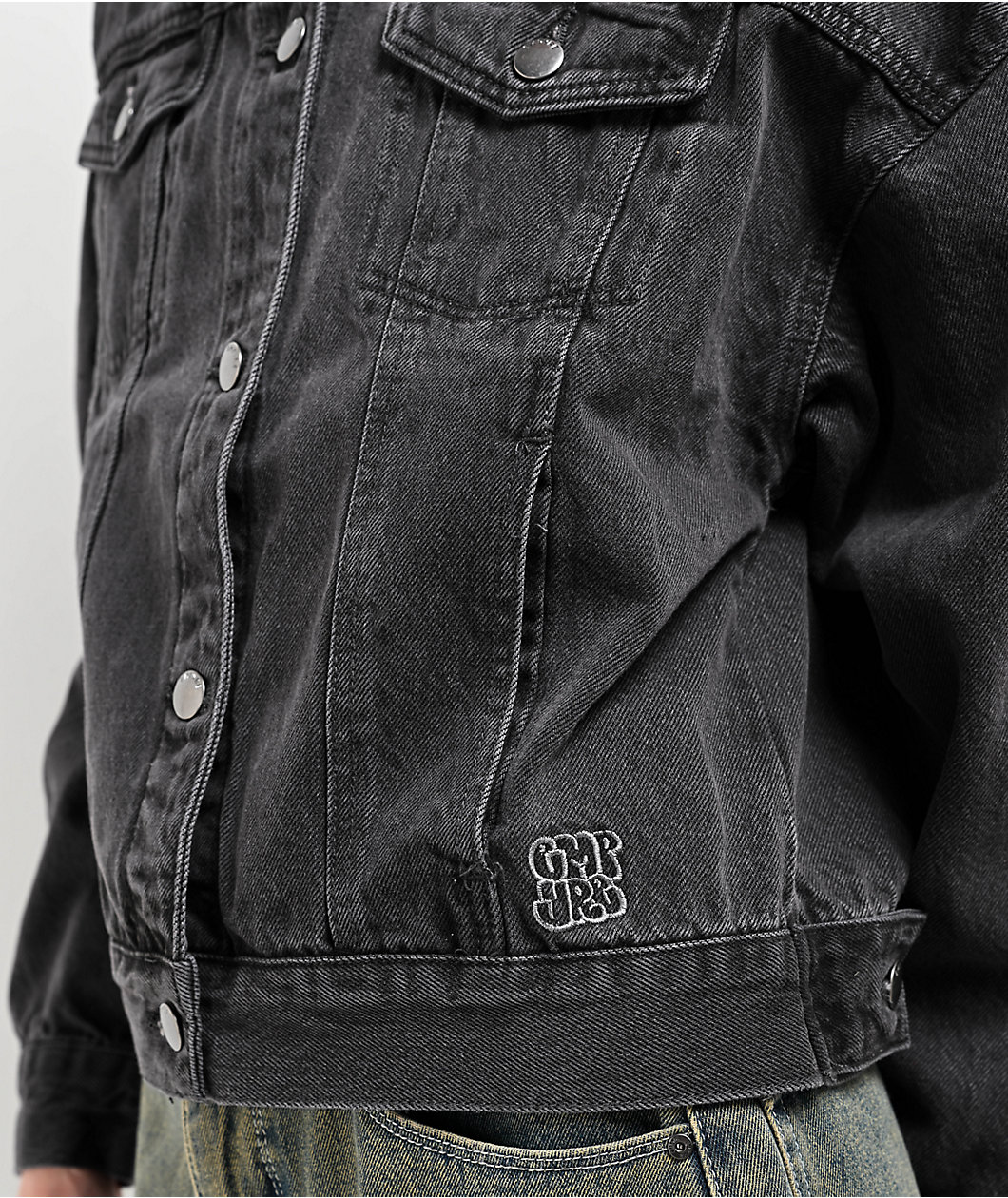 Empyre Trucker Coal Black Button Up Denim Jacket