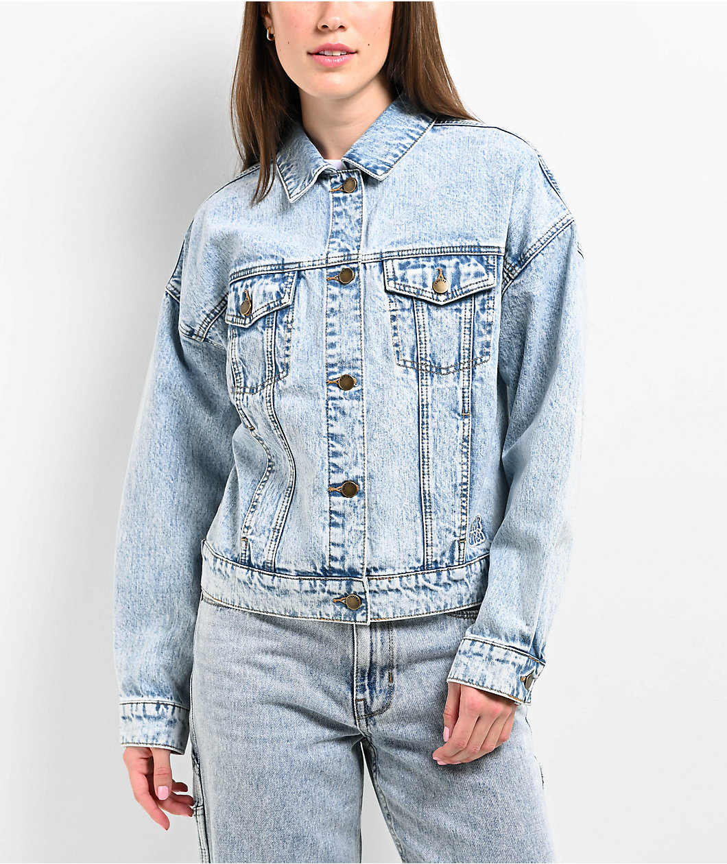 Empyre Trucker Light Blue Wash Button Up Denim Jacket