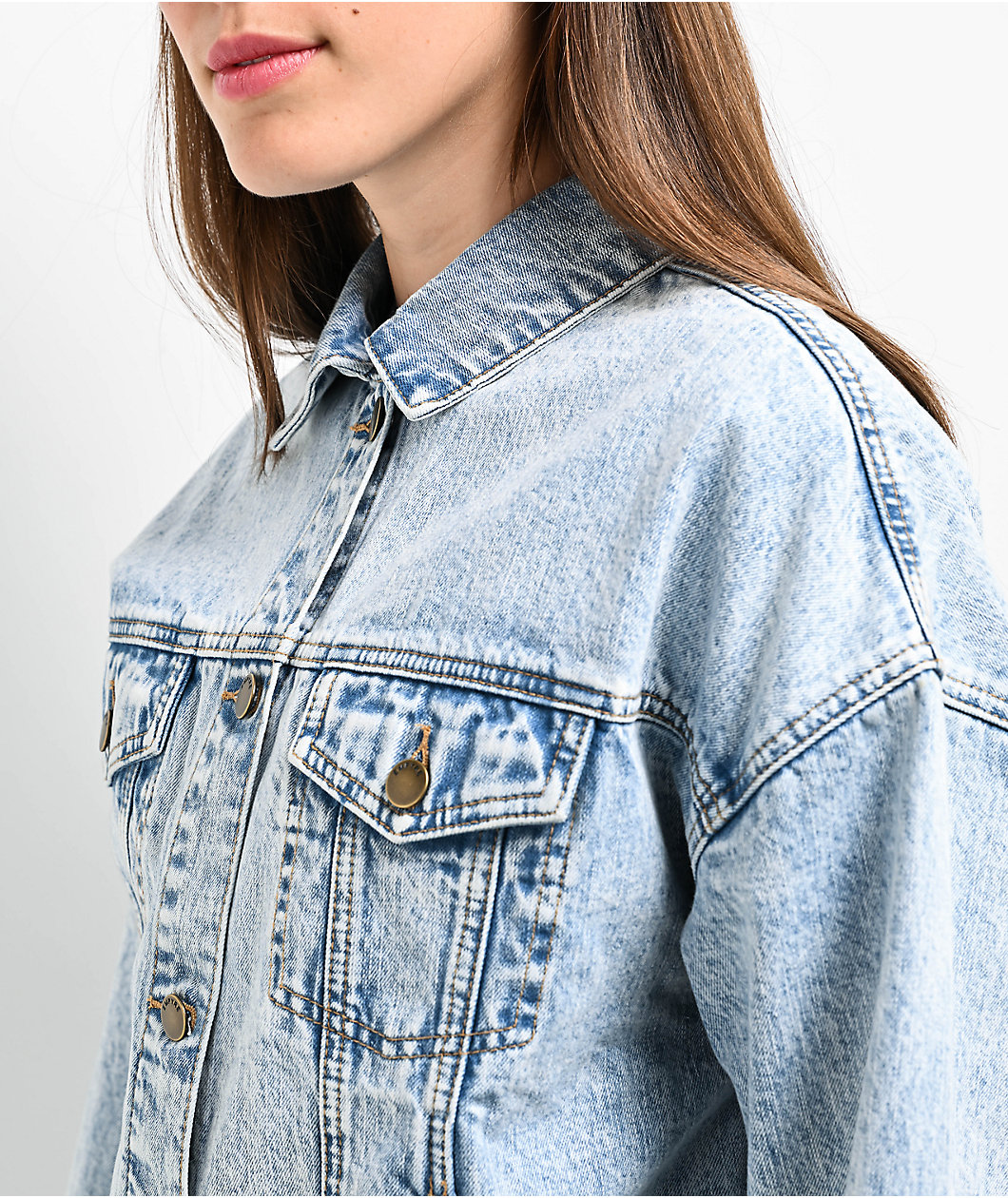 Empyre Trucker Light Blue Wash Button Up Denim Jacket