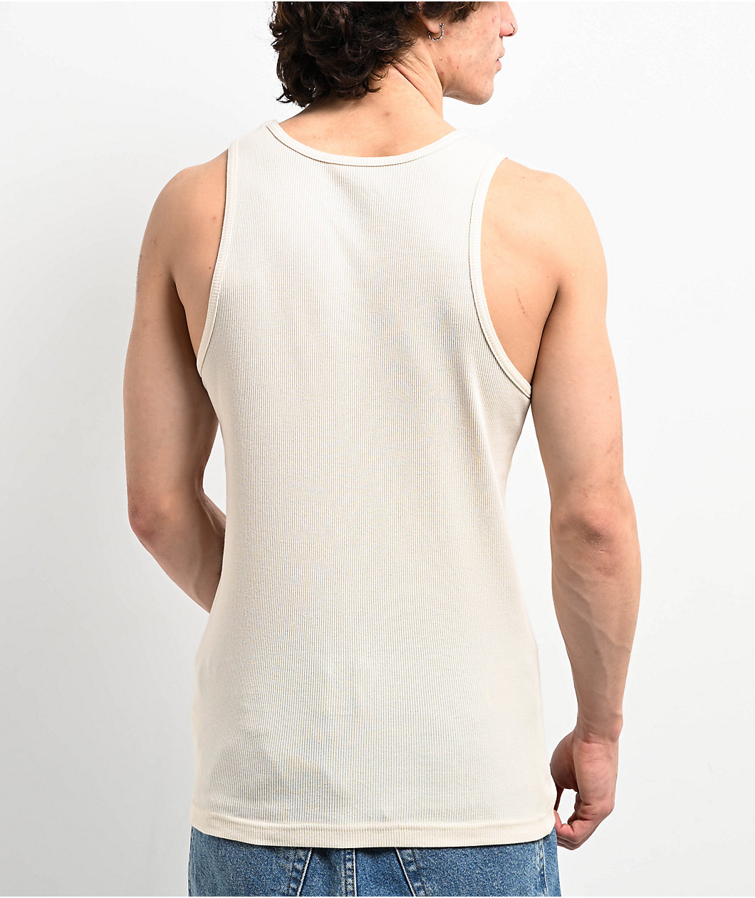 Empyre White Ribbed Tank Top