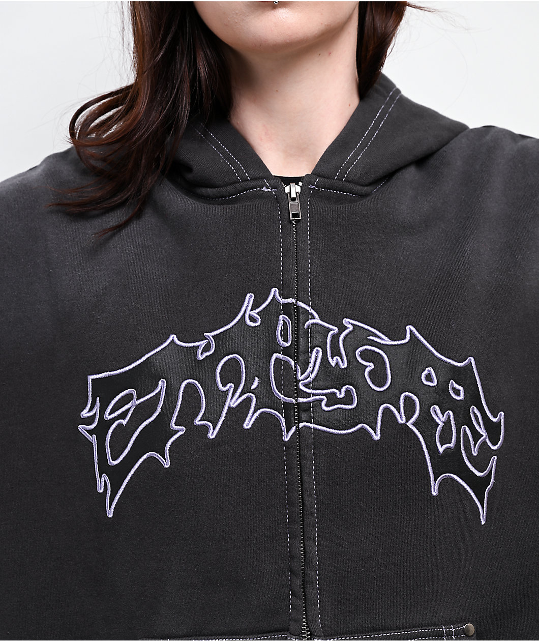 Empyre Willow Workwear Black Zip Hoodie