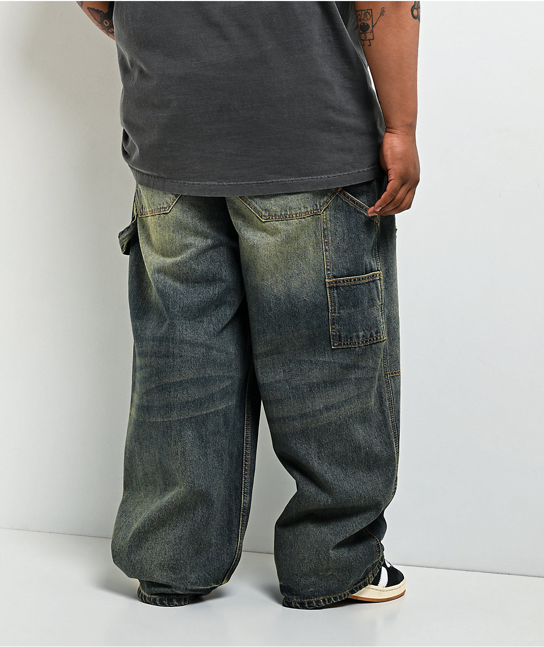 Empyre Work Ultra Wide Dirty Wash Blue Skate Jeans