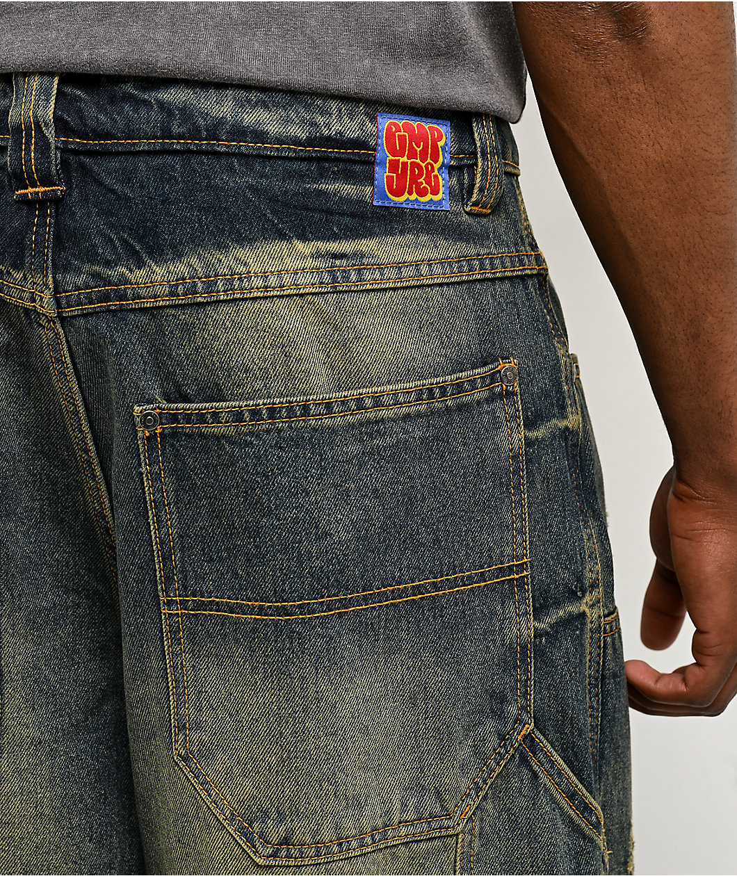 Empyre Work Ultra Wide Dirty Wash Blue Skate Jeans