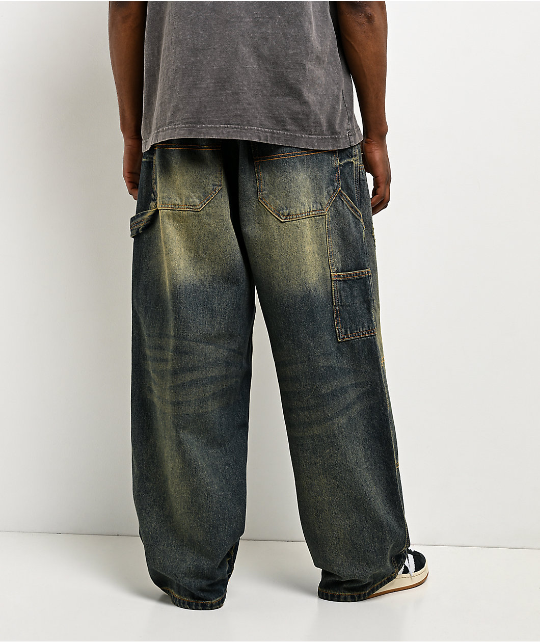 Empyre Work Ultra Wide Dirty Wash Blue Skate Jeans