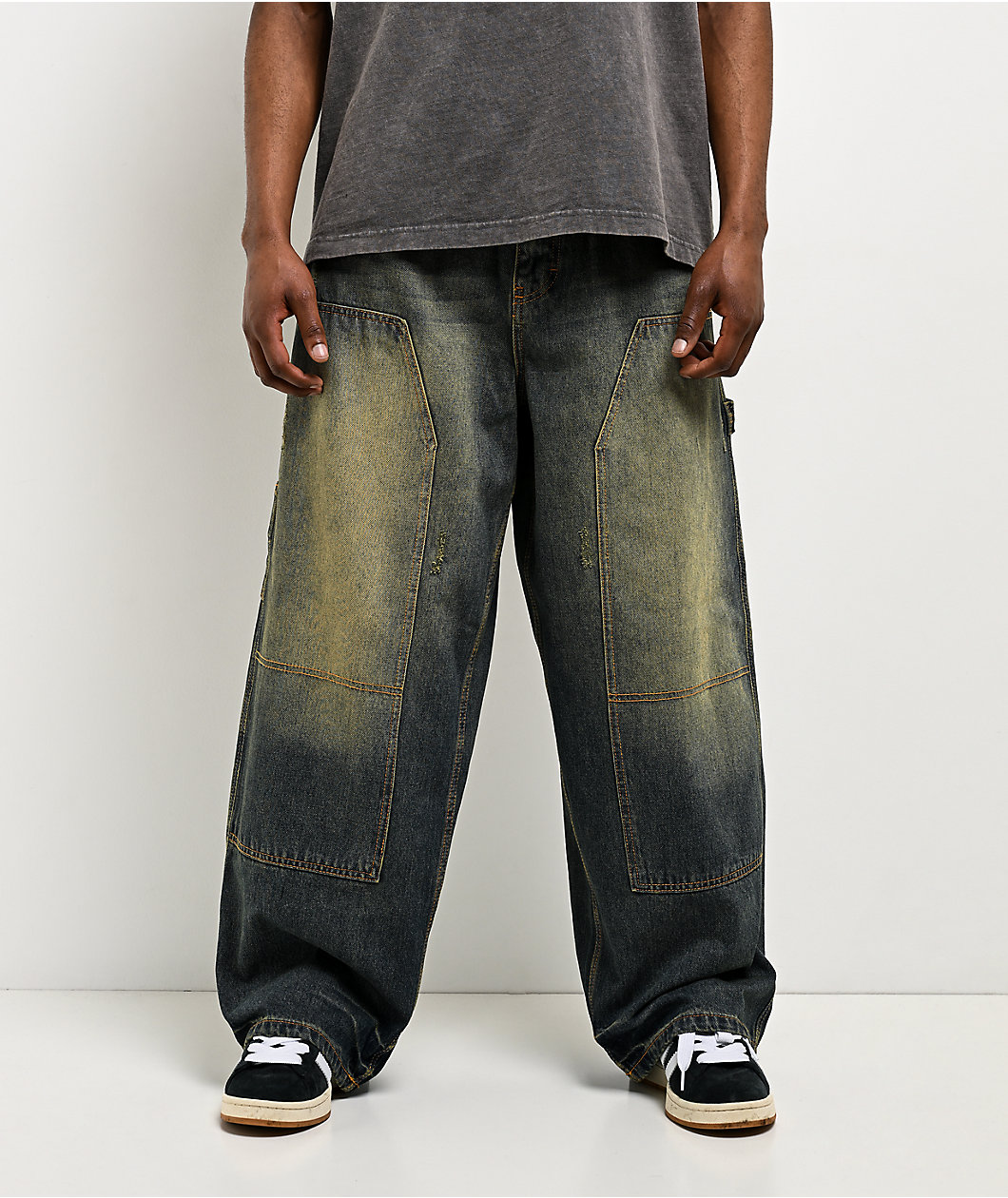 Empyre Work Ultra Wide Dirty Wash Blue Skate Jeans