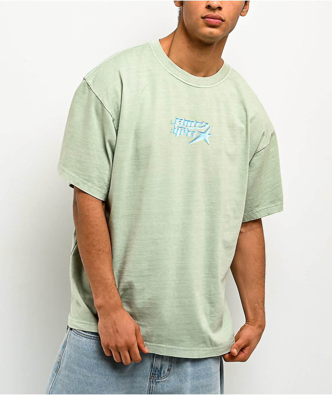 Empyre Y2K Star Green Wash T-Shirt