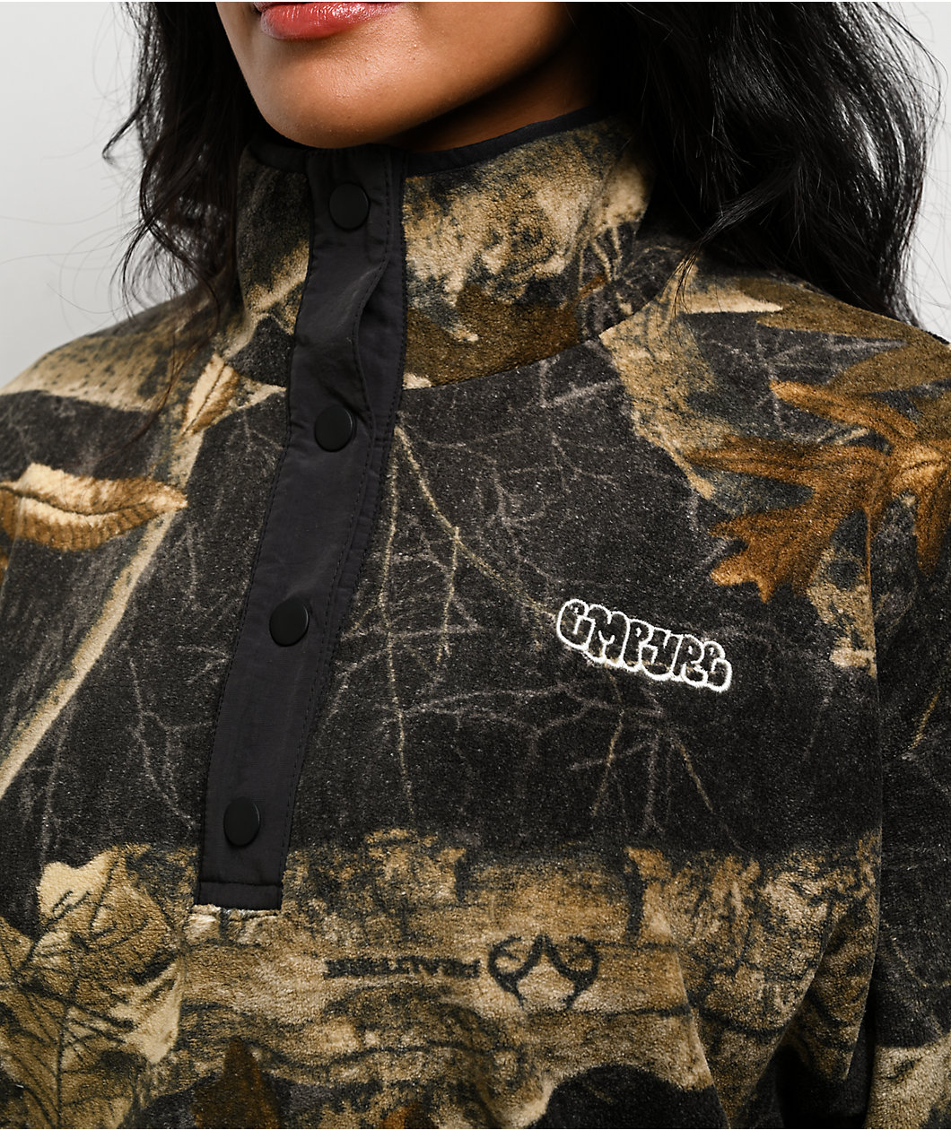 Empyre x Realtree EDGE Colors Black Quarter Button Up Fleece Jacket