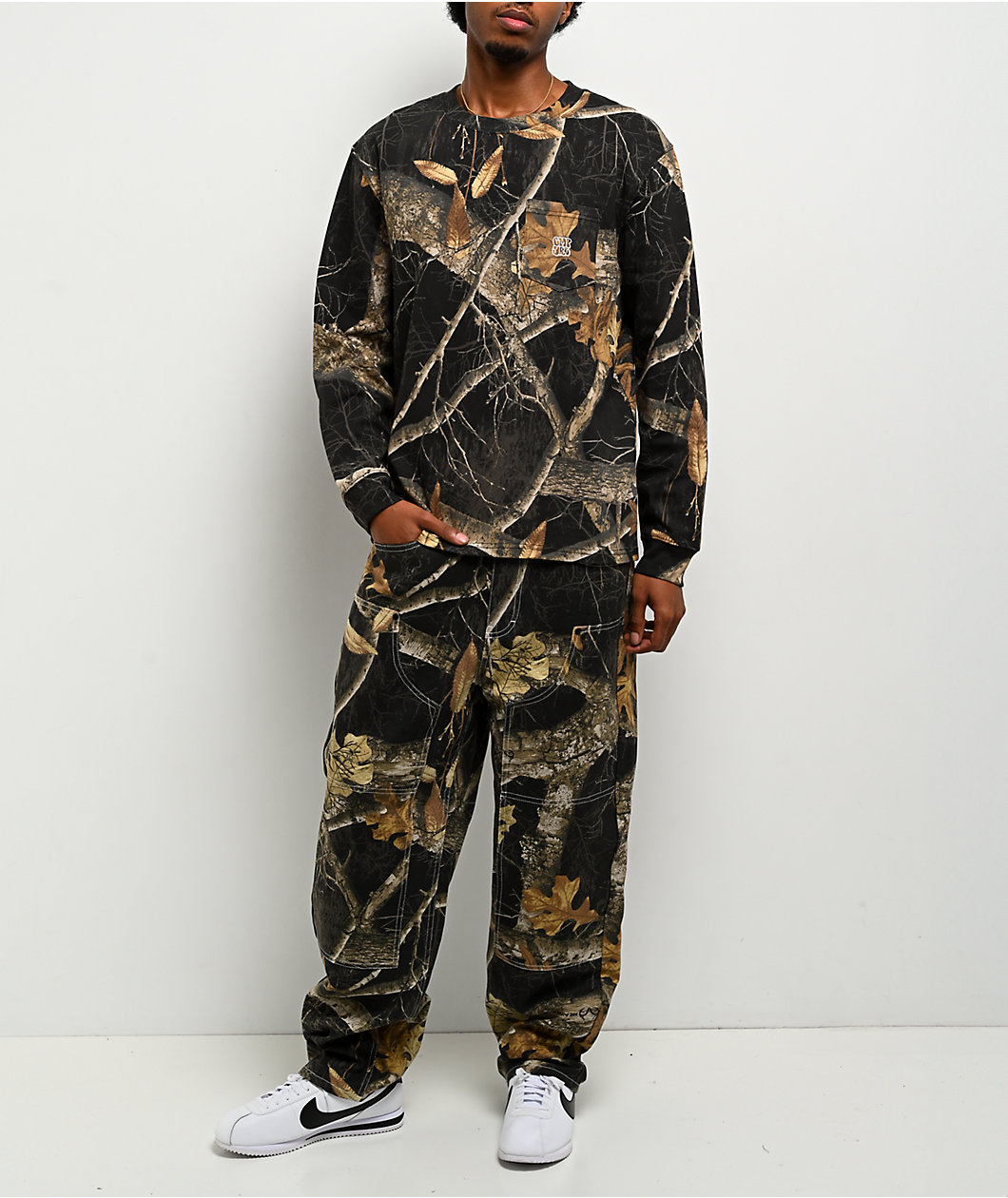 Empyre x Realtree EDGE Colors Double Knee Black Camo Canvas Loose Fit Skate Pants