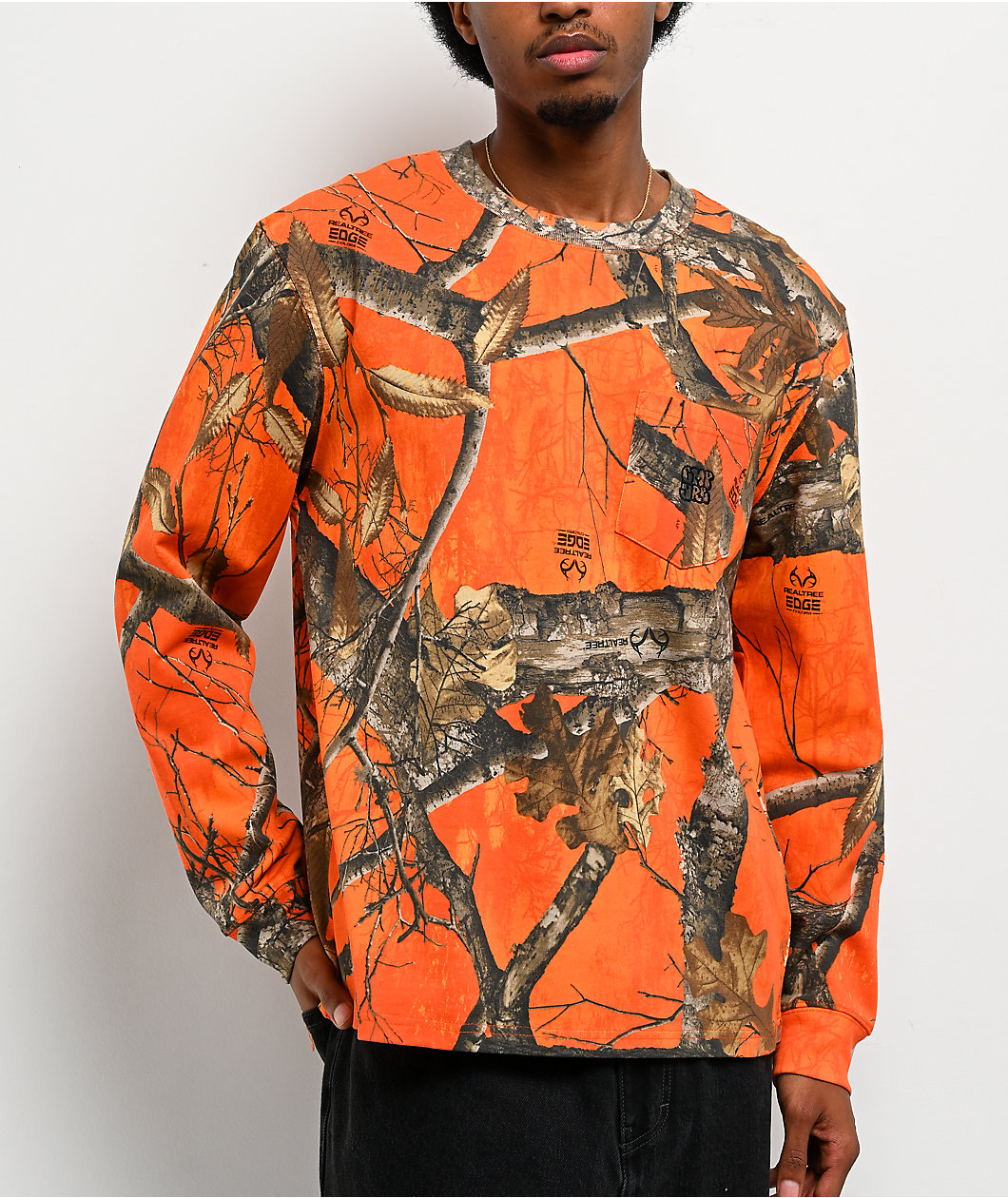 Empyre x Realtree EDGE Colors Orange Camo Long Sleeve Pocket T-Shirt