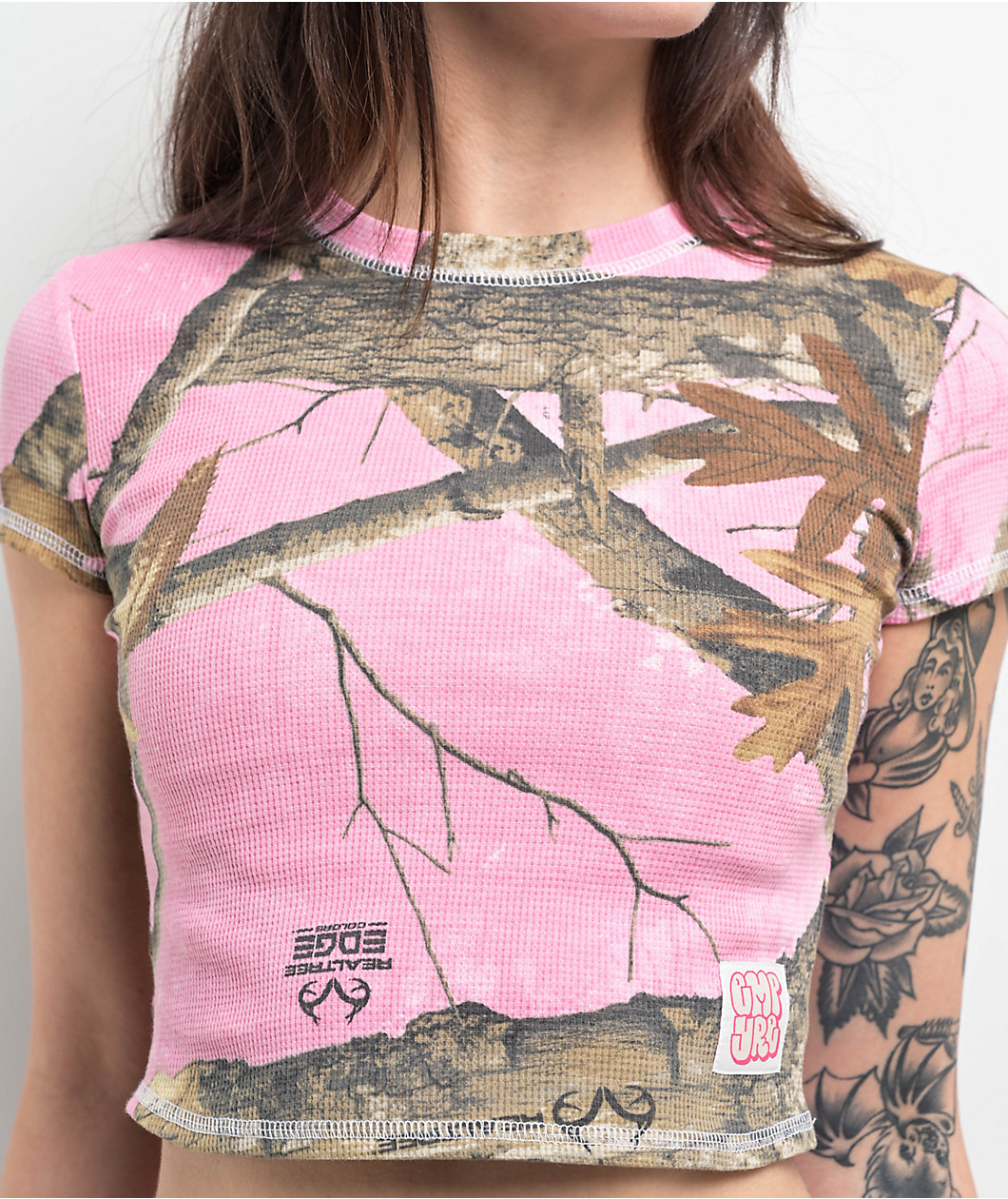 Empyre x Realtree EDGE Colors Pink Thermal Crop T-Shirt