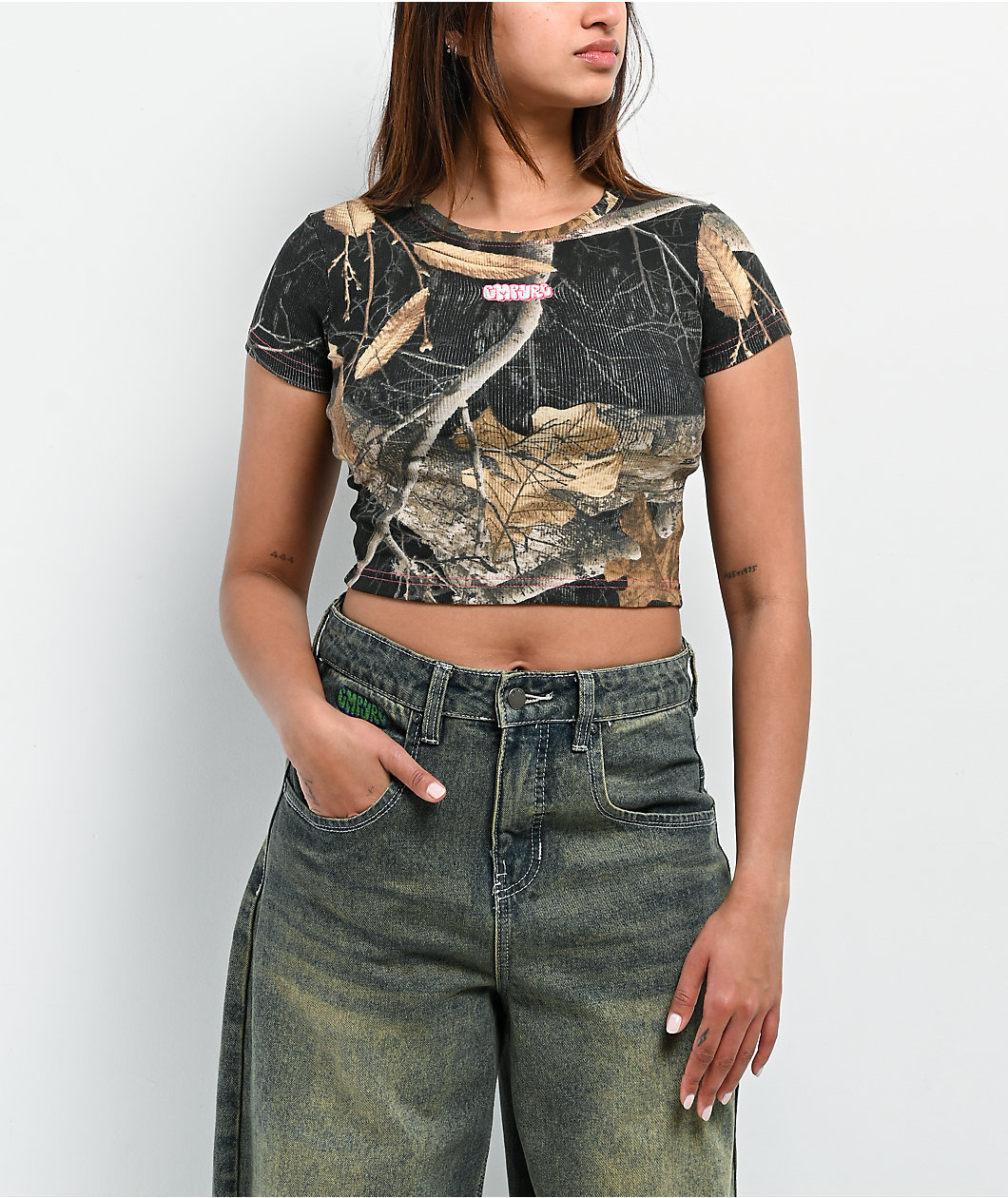 Empyre x Realtree Edge Black Camo Crop T-Shirt