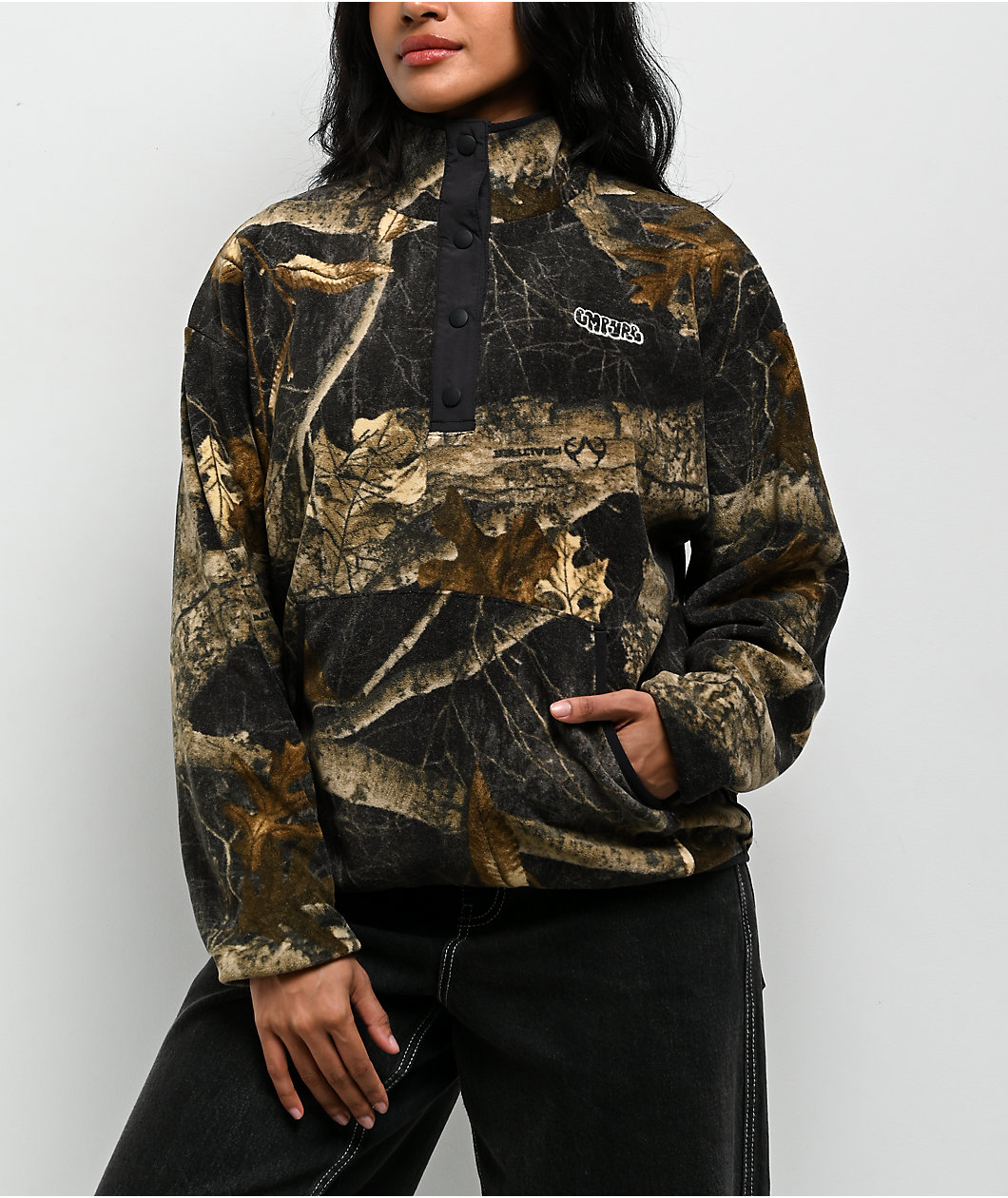 Empyre x Realtree Edge Black Quarter Button Up Fleece Jacket