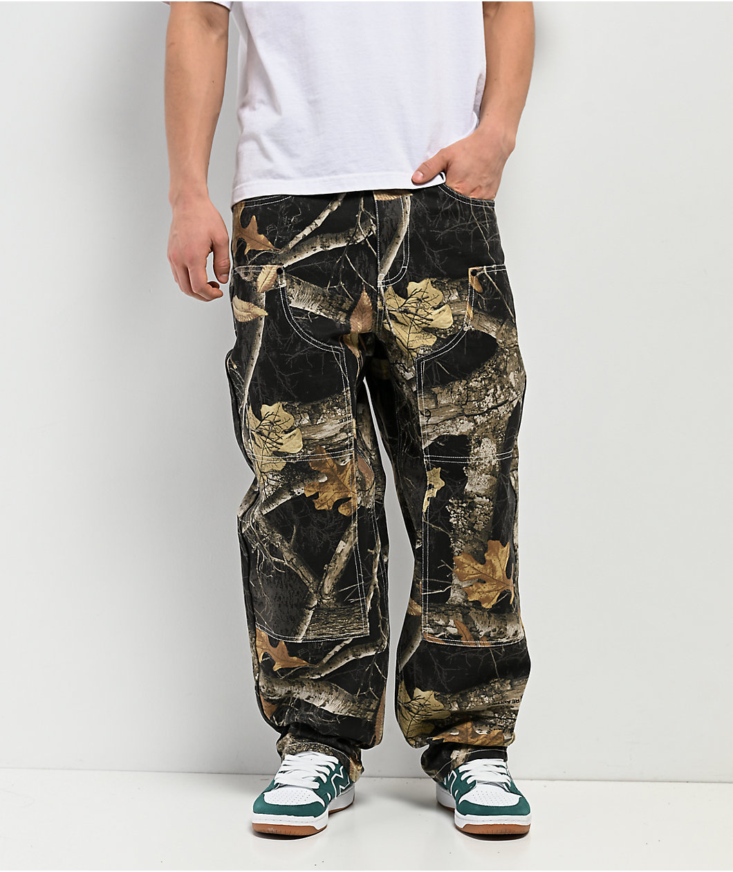 Empyre x Realtree Edge Double Knee Black Camo Canvas Loose Fit Skate Pants