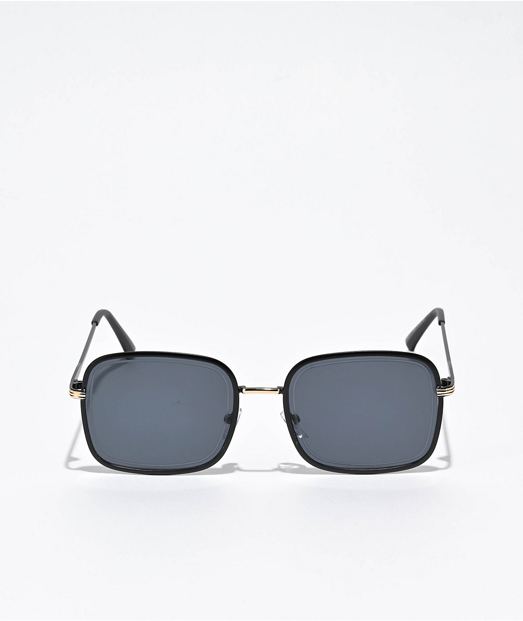 Etched Lens Square Black Sunglasses