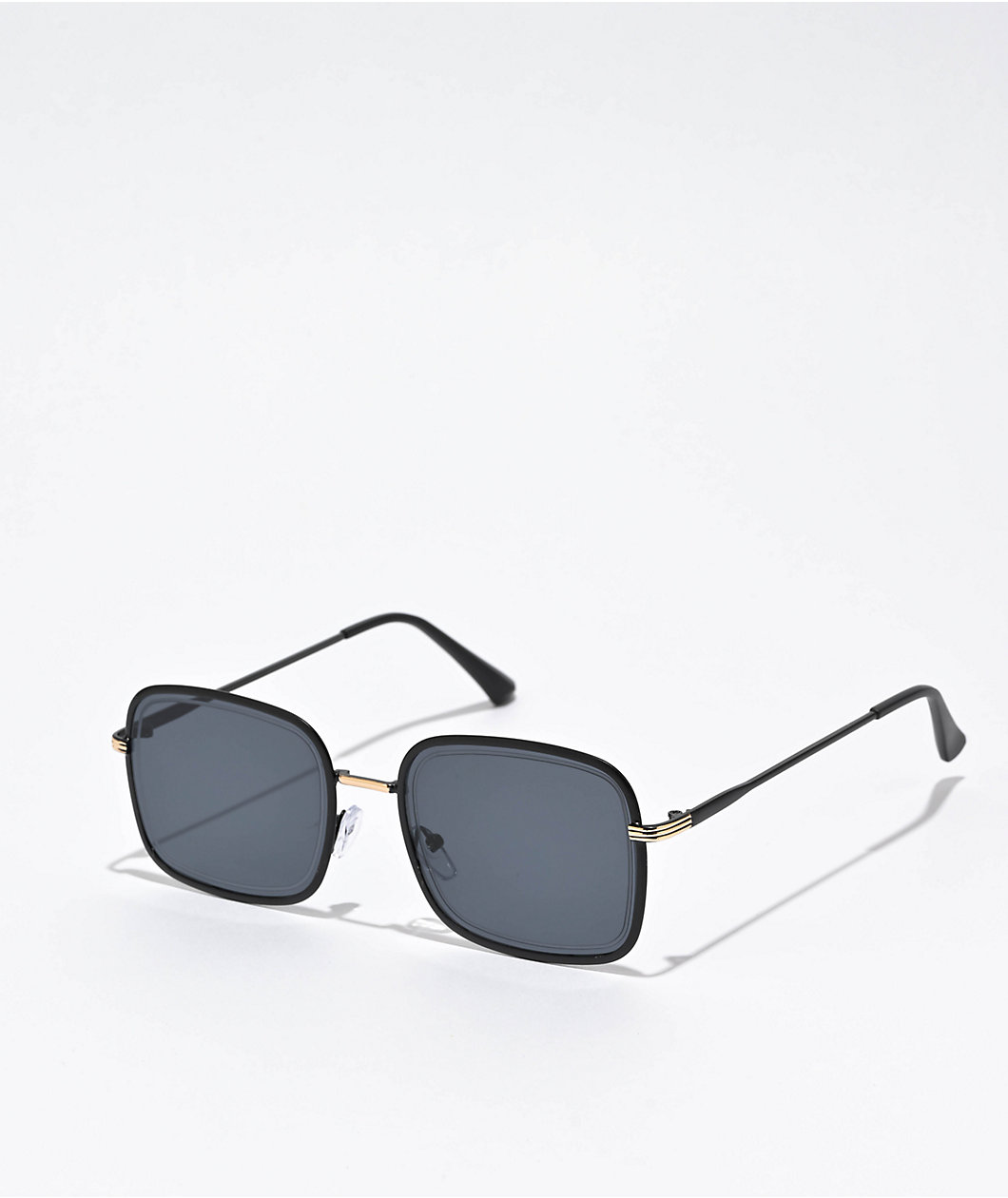 Etched Lens Square Black Sunglasses