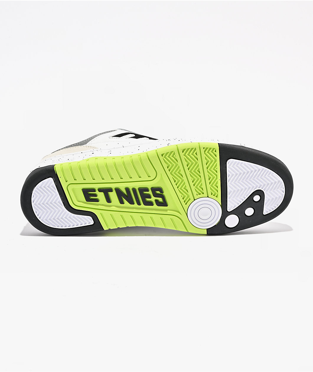 Etnies Loot White, Black & Green Skate Shoes