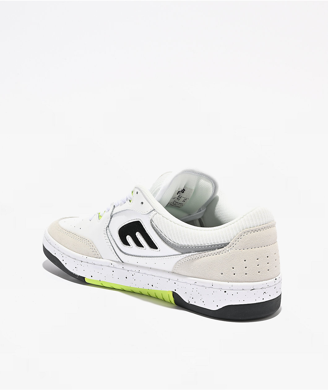 Etnies Loot White, Black & Green Skate Shoes