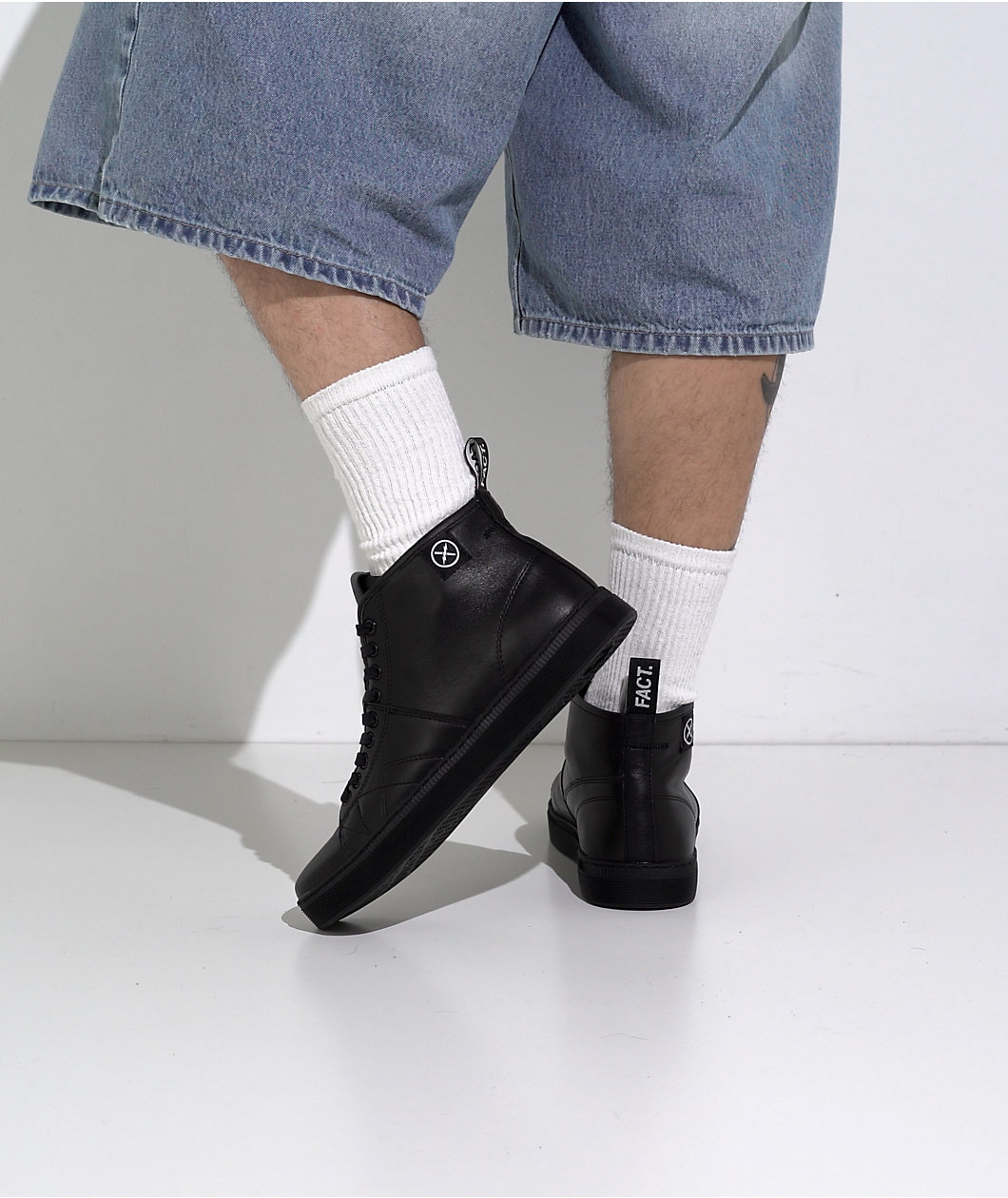 FACT. CNTRL Monkey Black Leather Skate Shoes