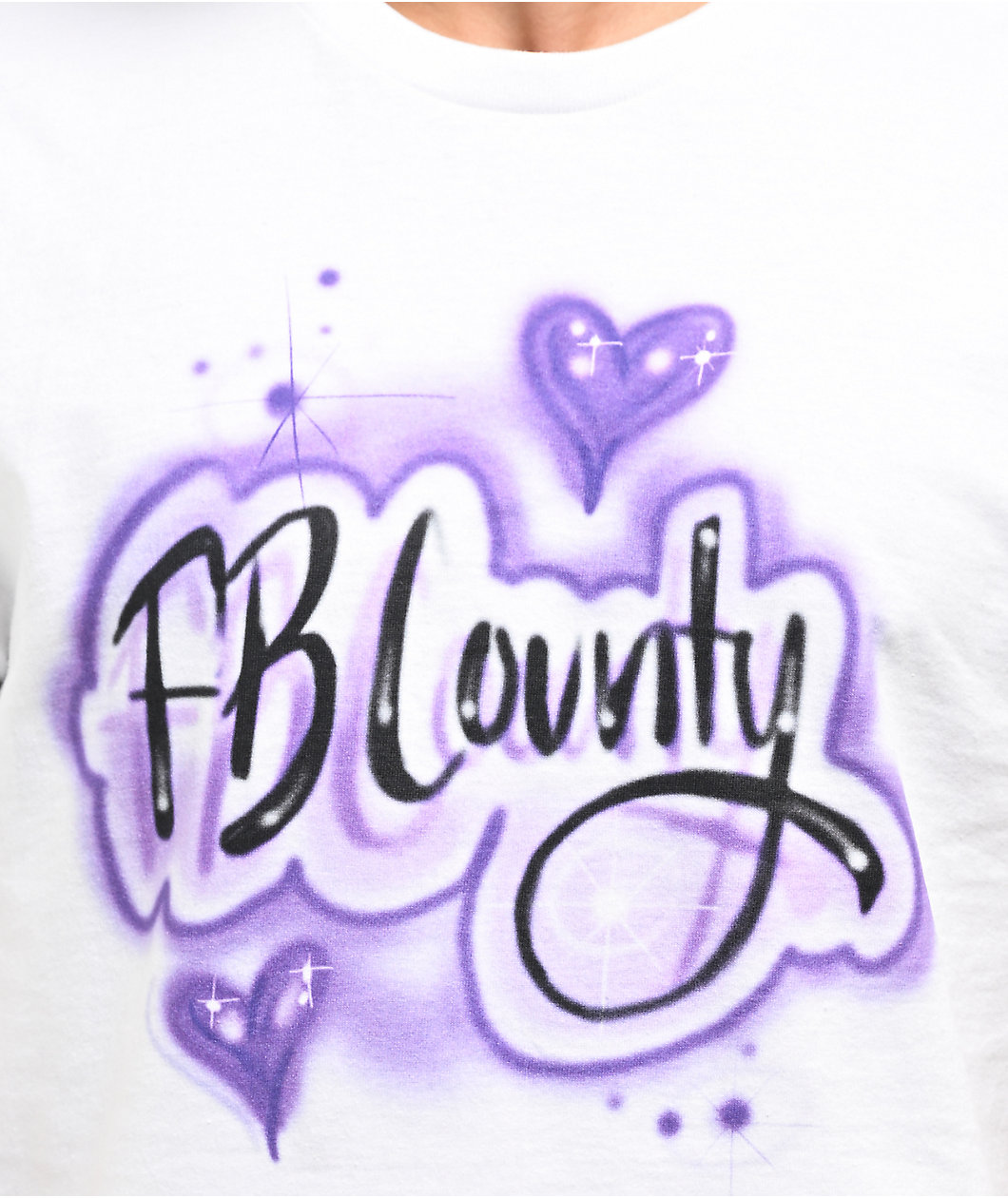 FB County Air Brush Heart White T-Shirt