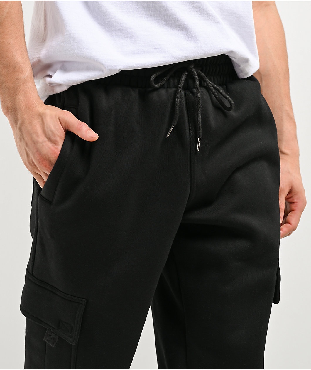 FB County Black Heavyweight Baggy Cargo Sweatpants