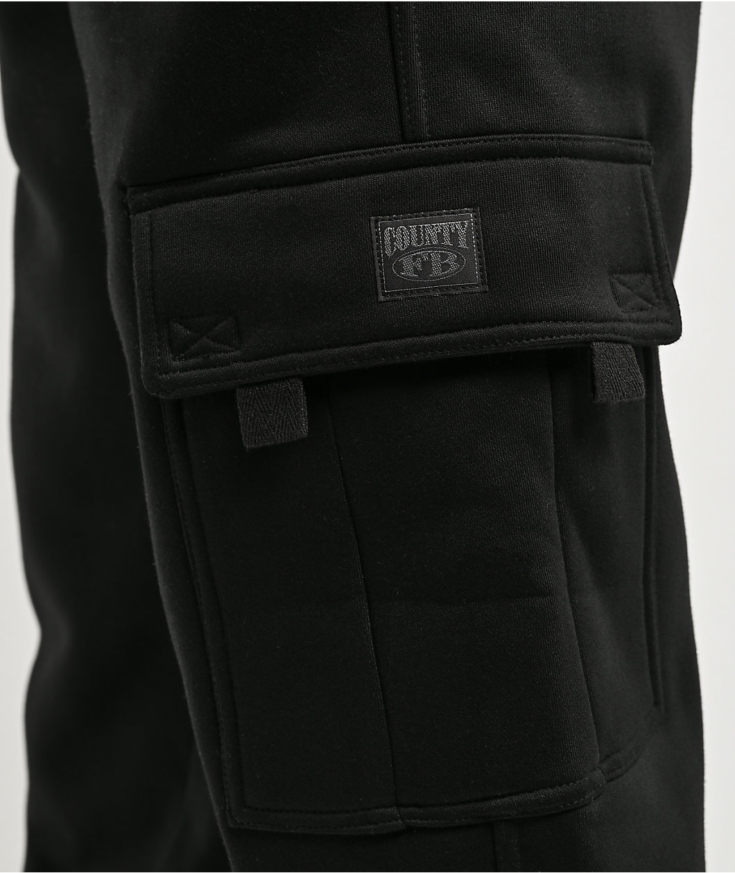 FB County Black Heavyweight Baggy Cargo Sweatpants